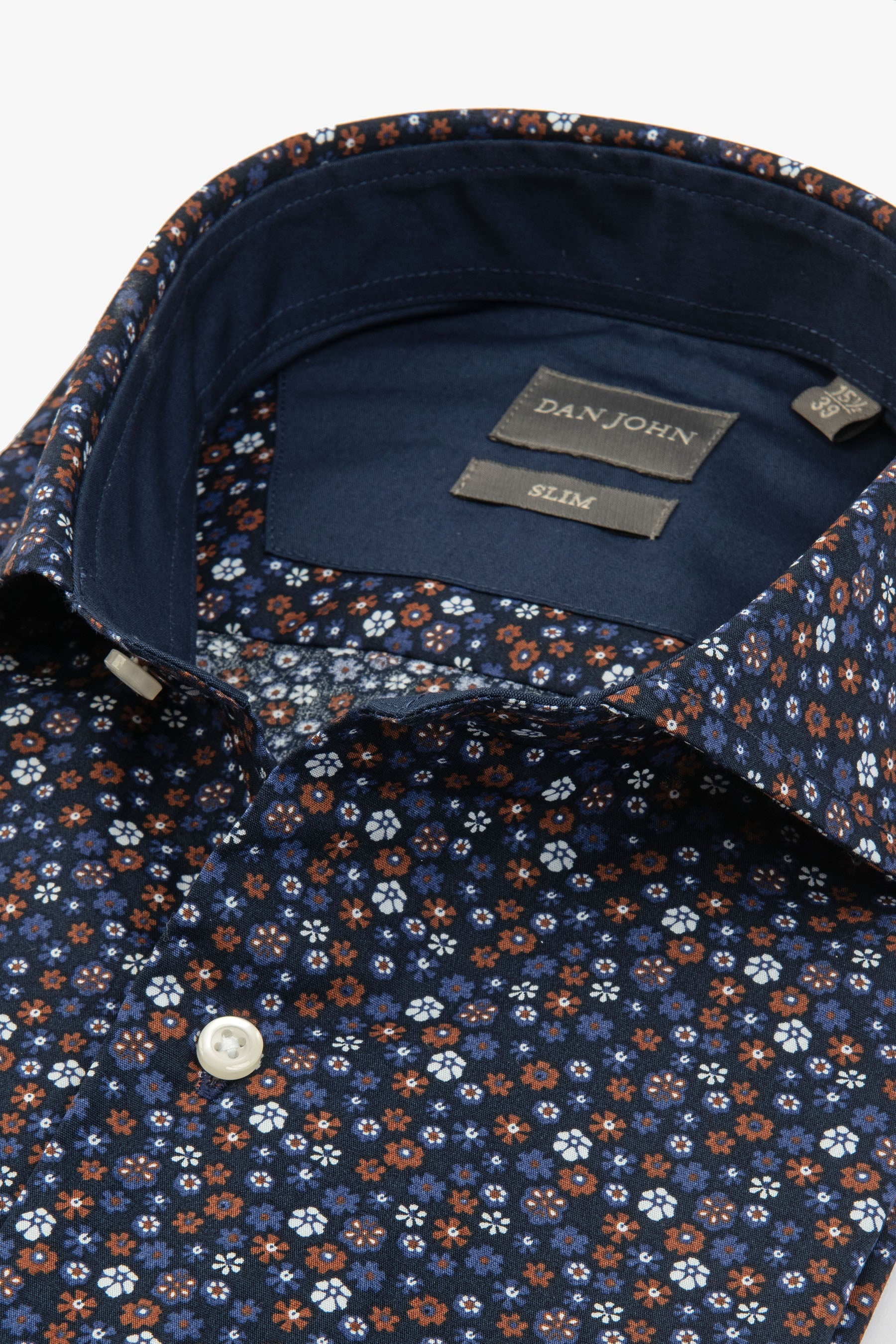 Camicia a fiori blu slim-Dan John