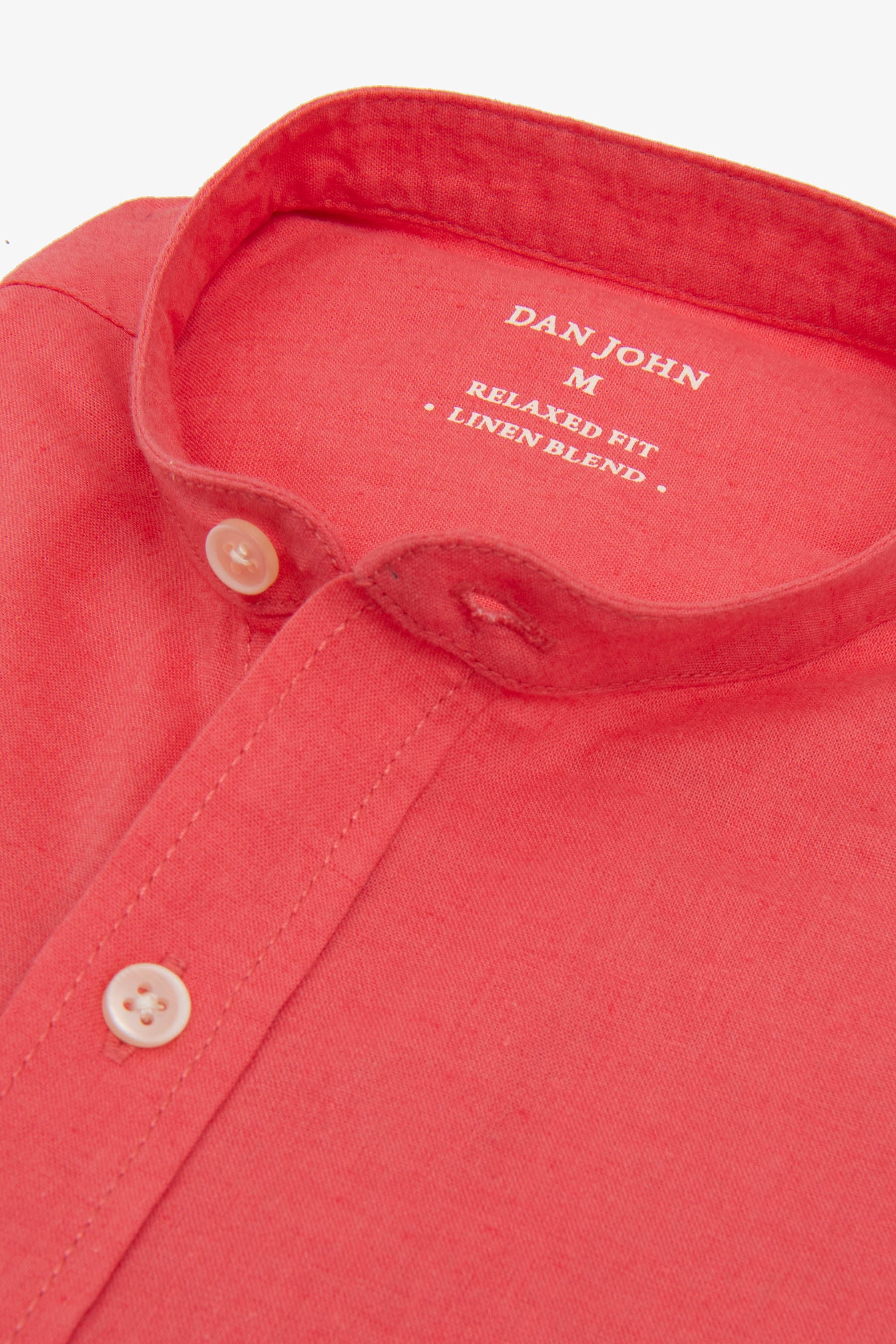 Camicia coreana misto lino corallo-Dan John
