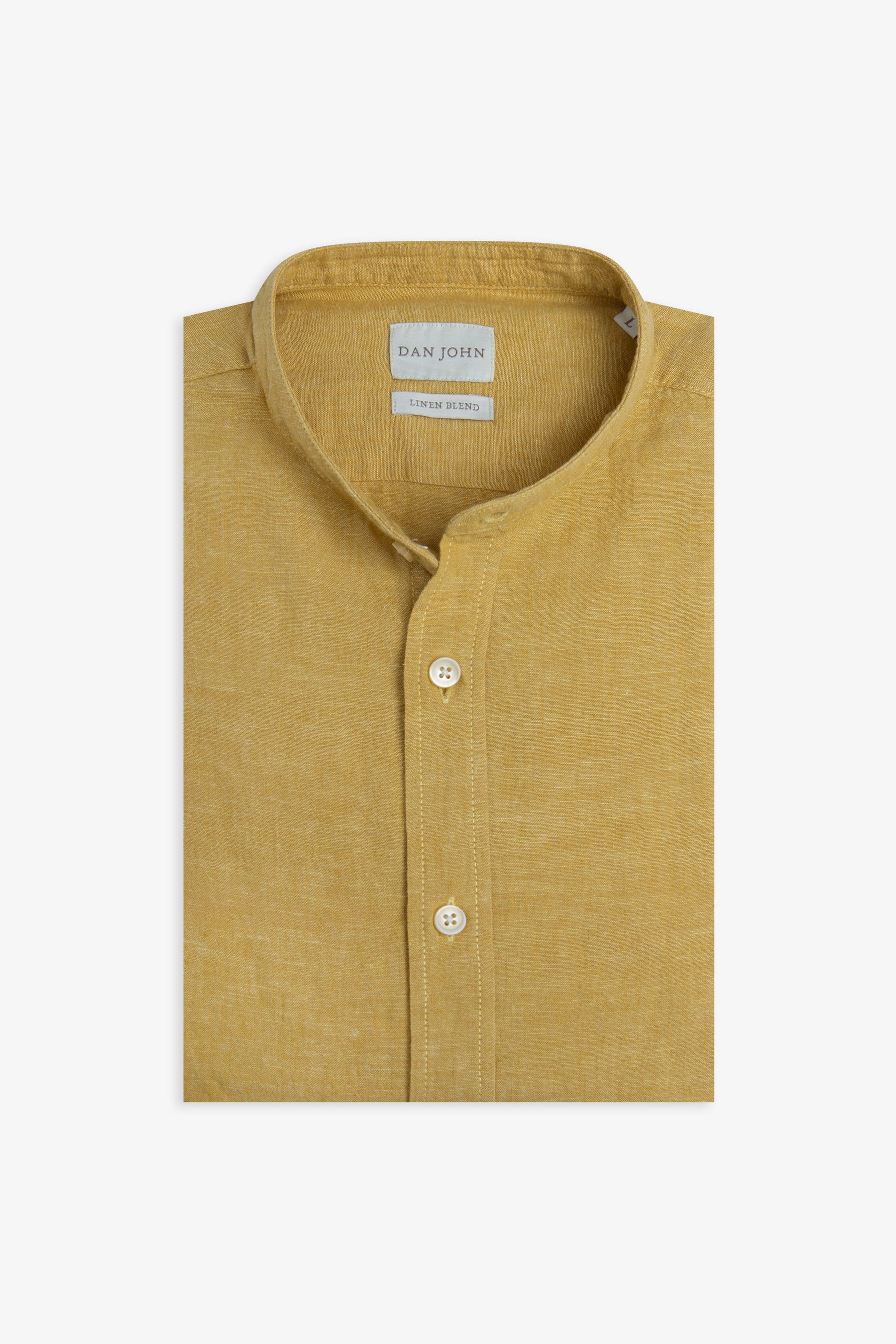 Camicia coreana misto lino giallo-Dan John