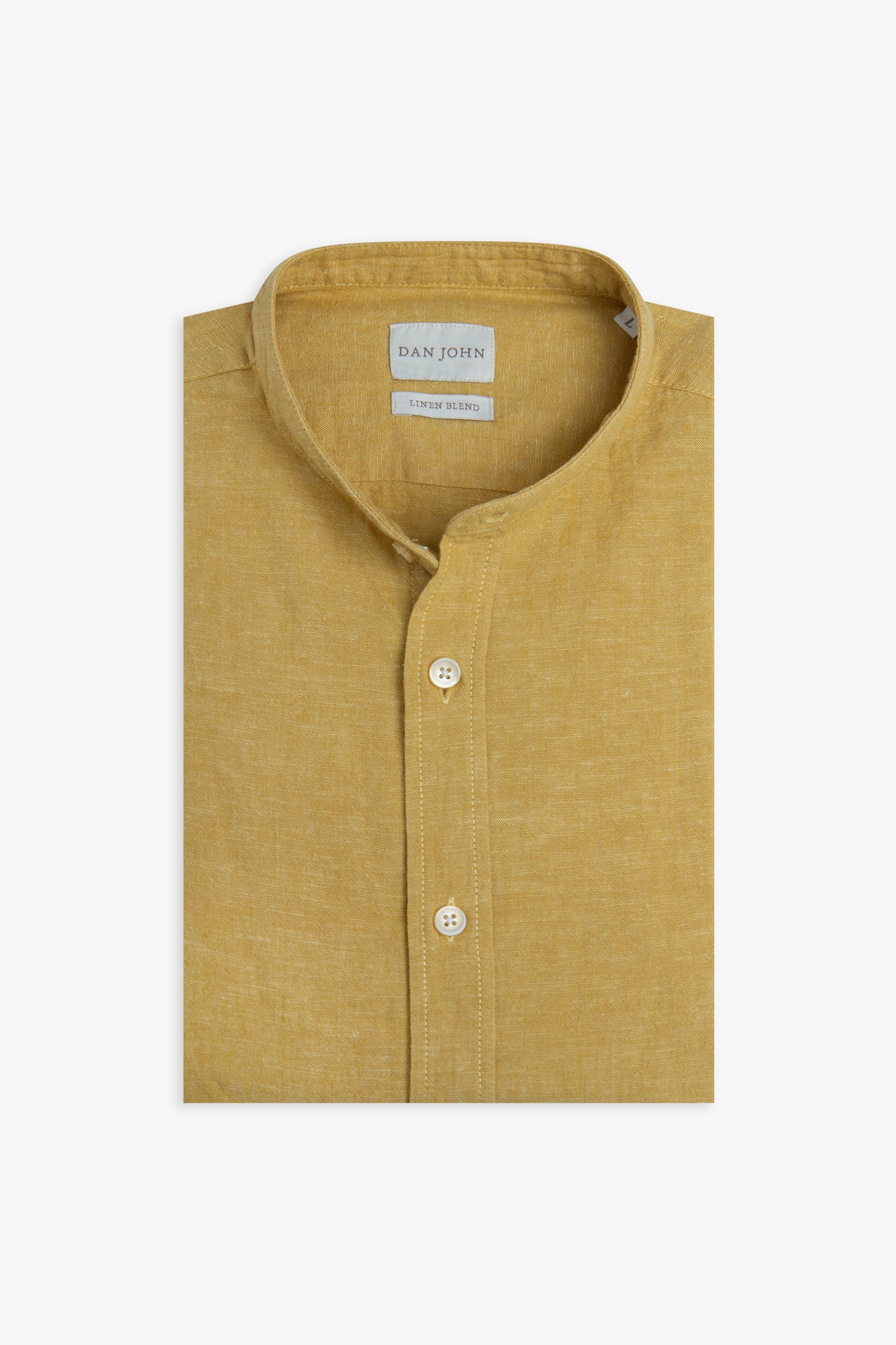 Camicia coreana misto lino giallo-Dan John