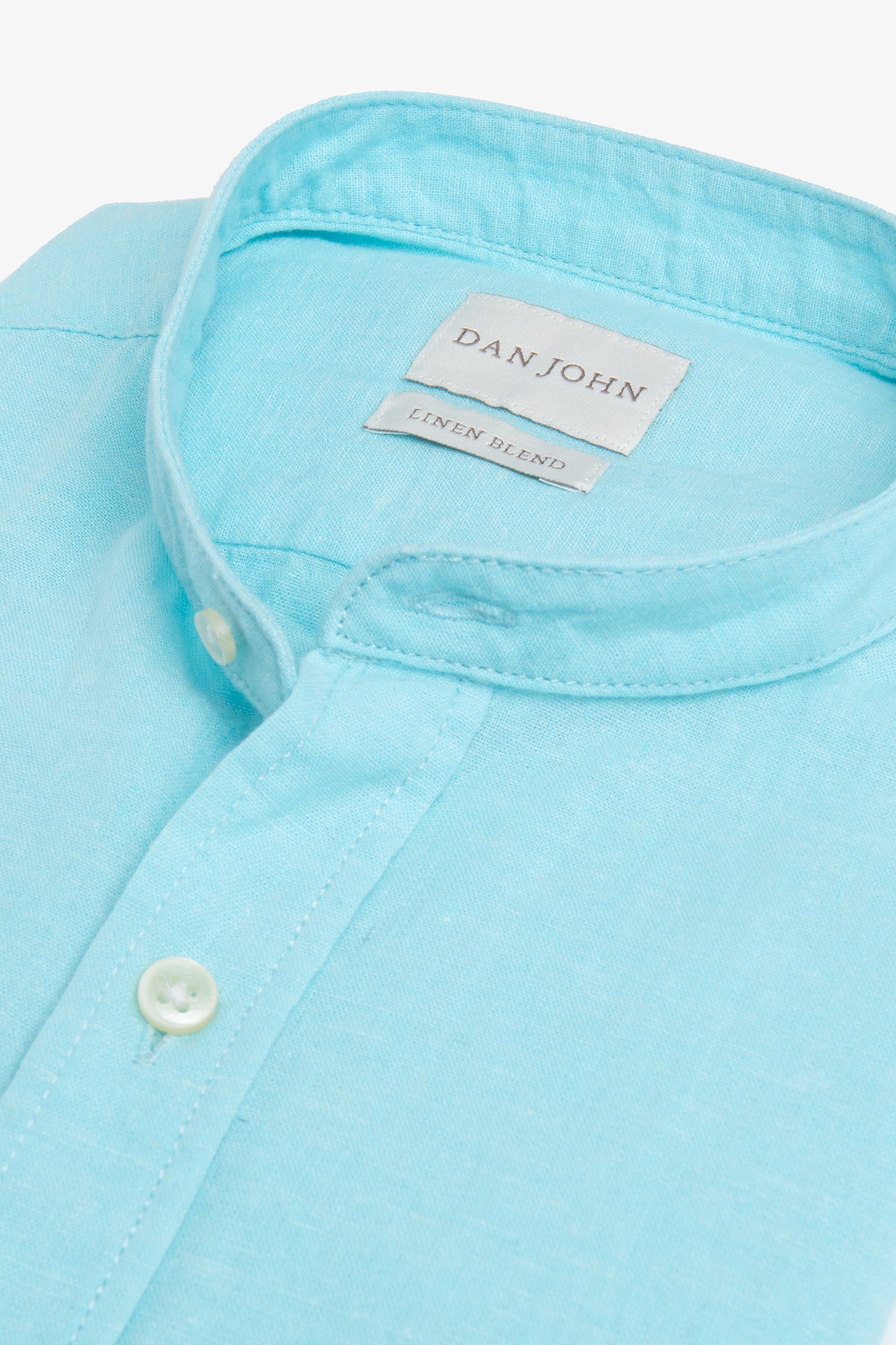 Camicia coreana misto lino turchese-Dan John