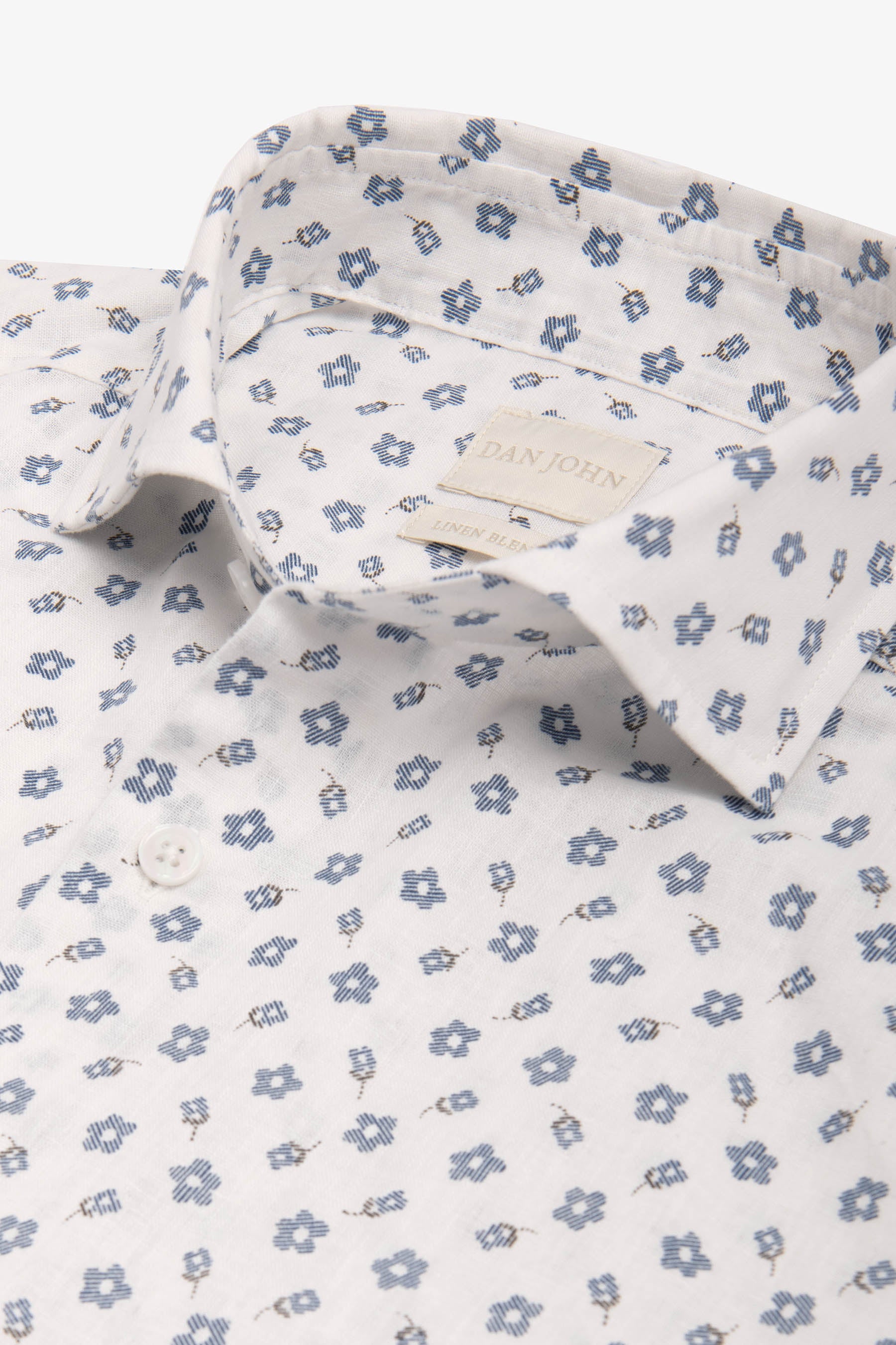 Camicia fantasia fiore all over celeste-Dan John