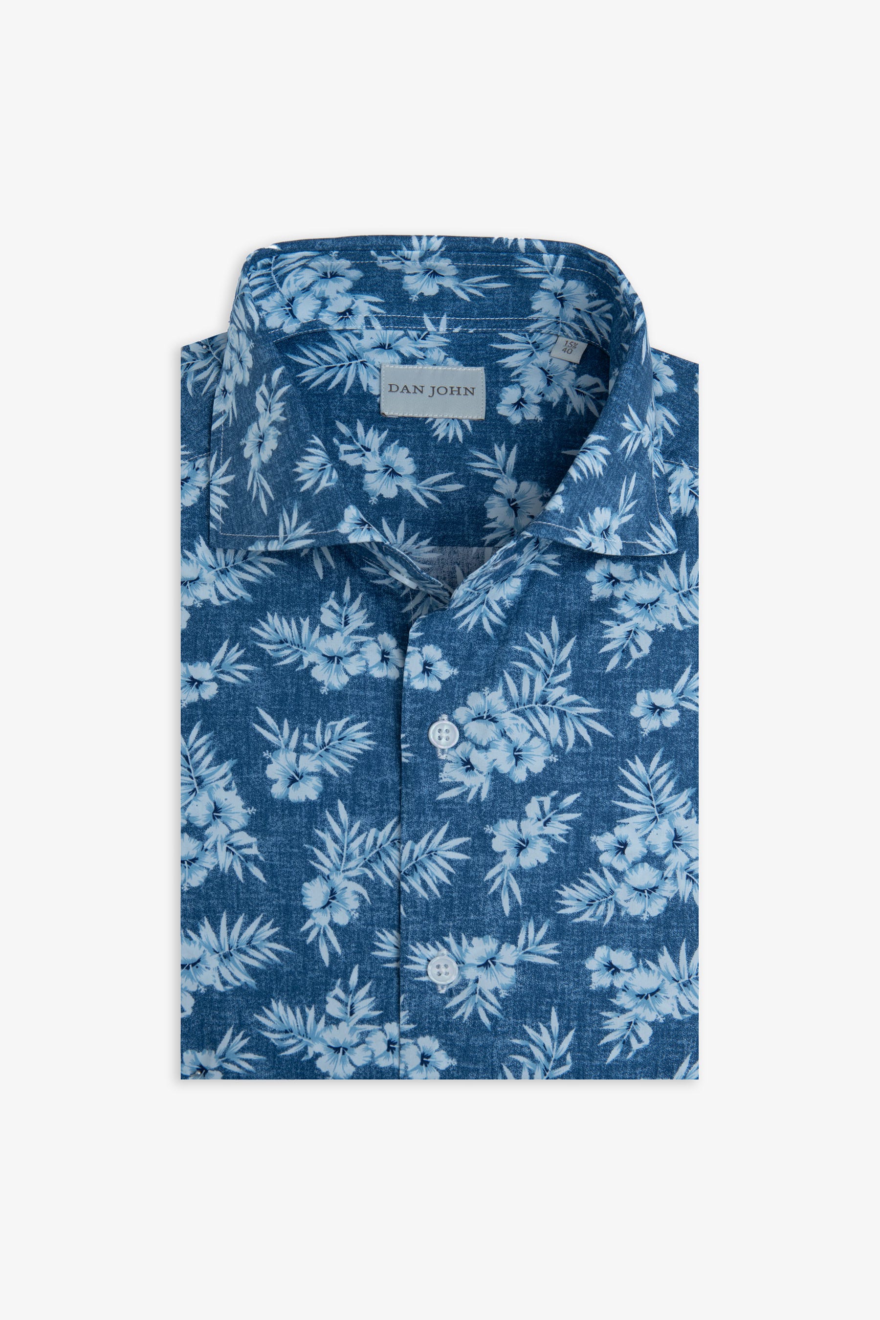 Camicia floreale denim slim-Dan John