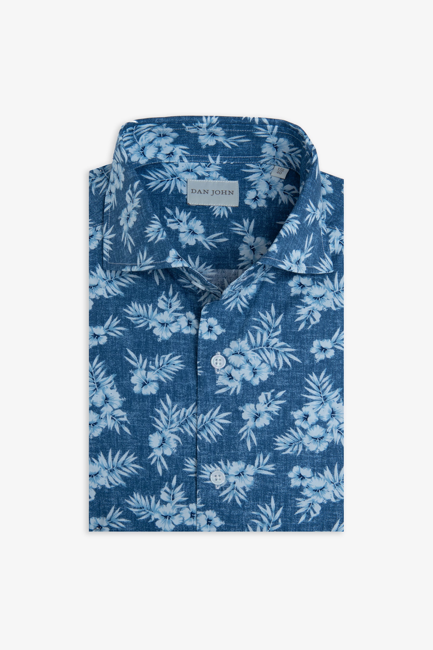 Camicia floreale denim slim-Dan John