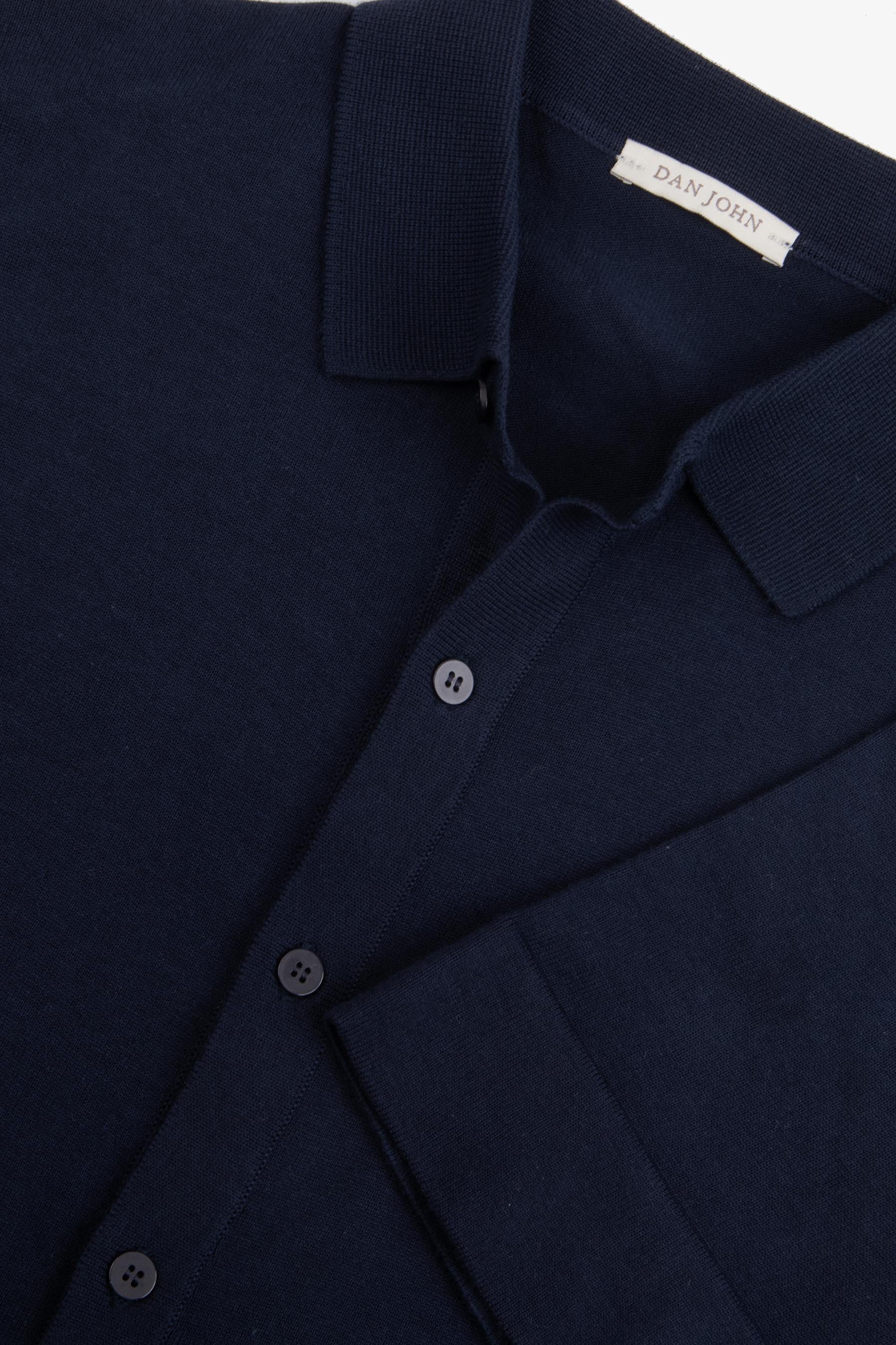 Camicia in maglia maniche corte navy-Dan John