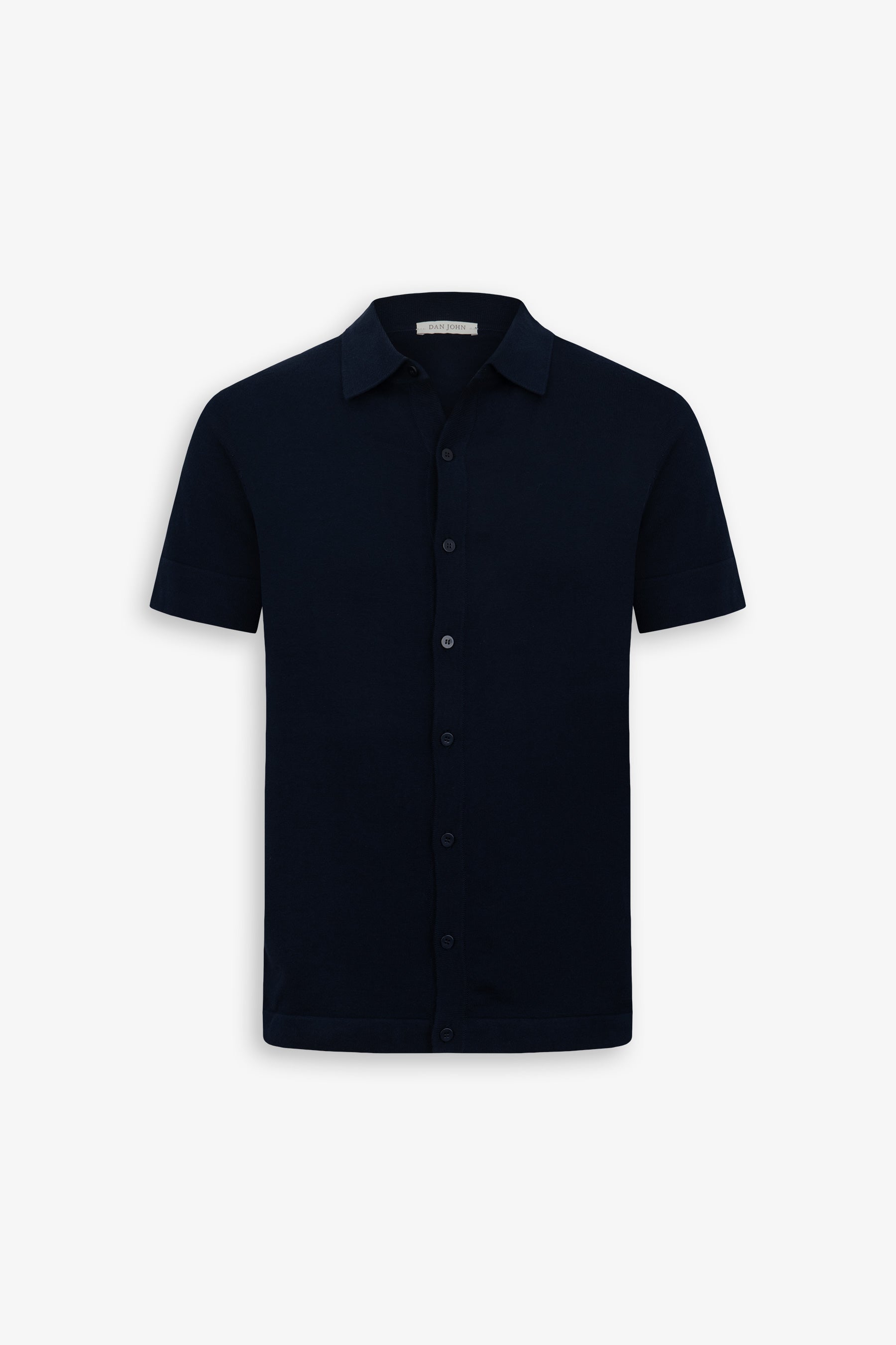 Camicia in maglia maniche corte navy-Dan John