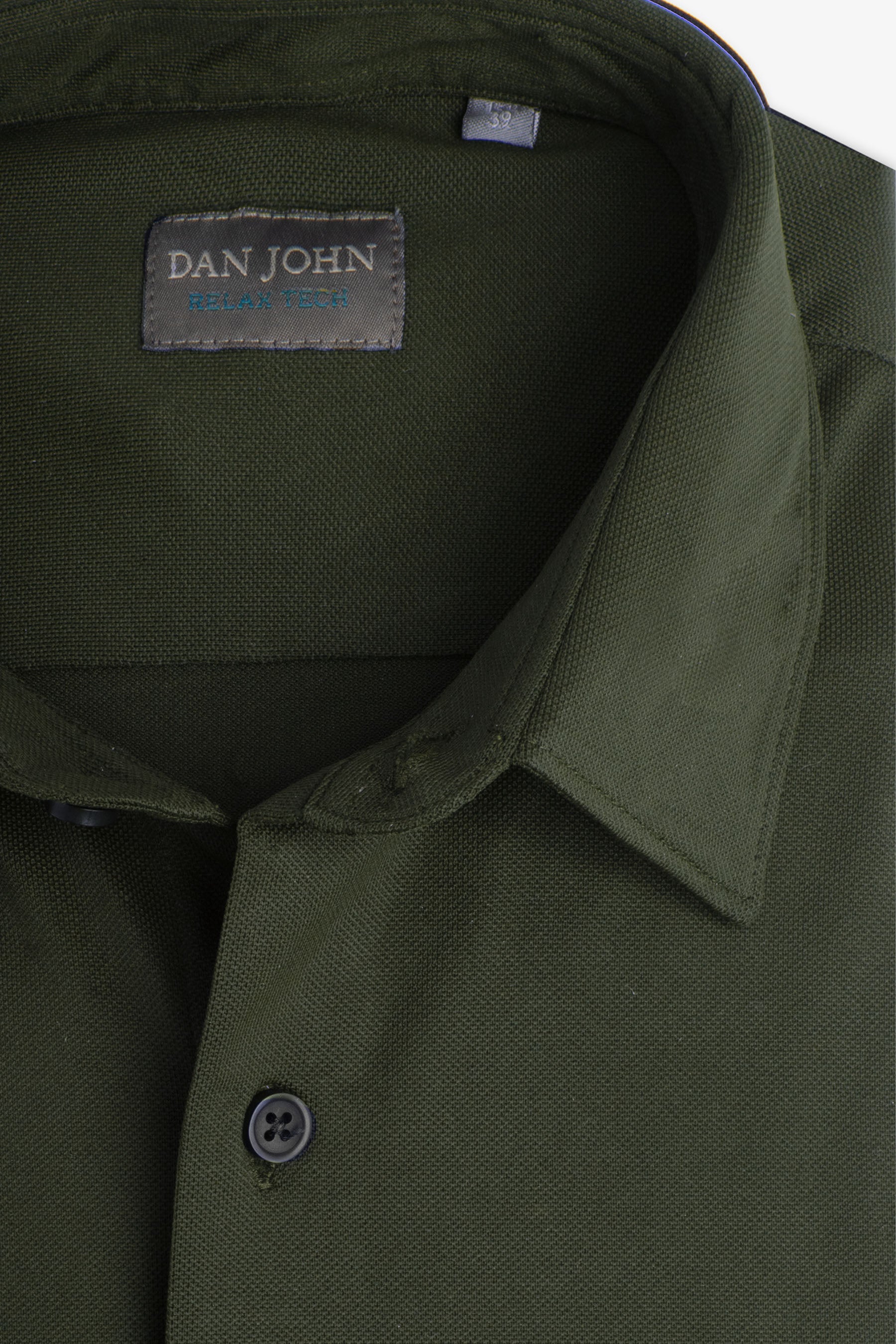 Camicia in micro armatura stretch verde slim-Dan John