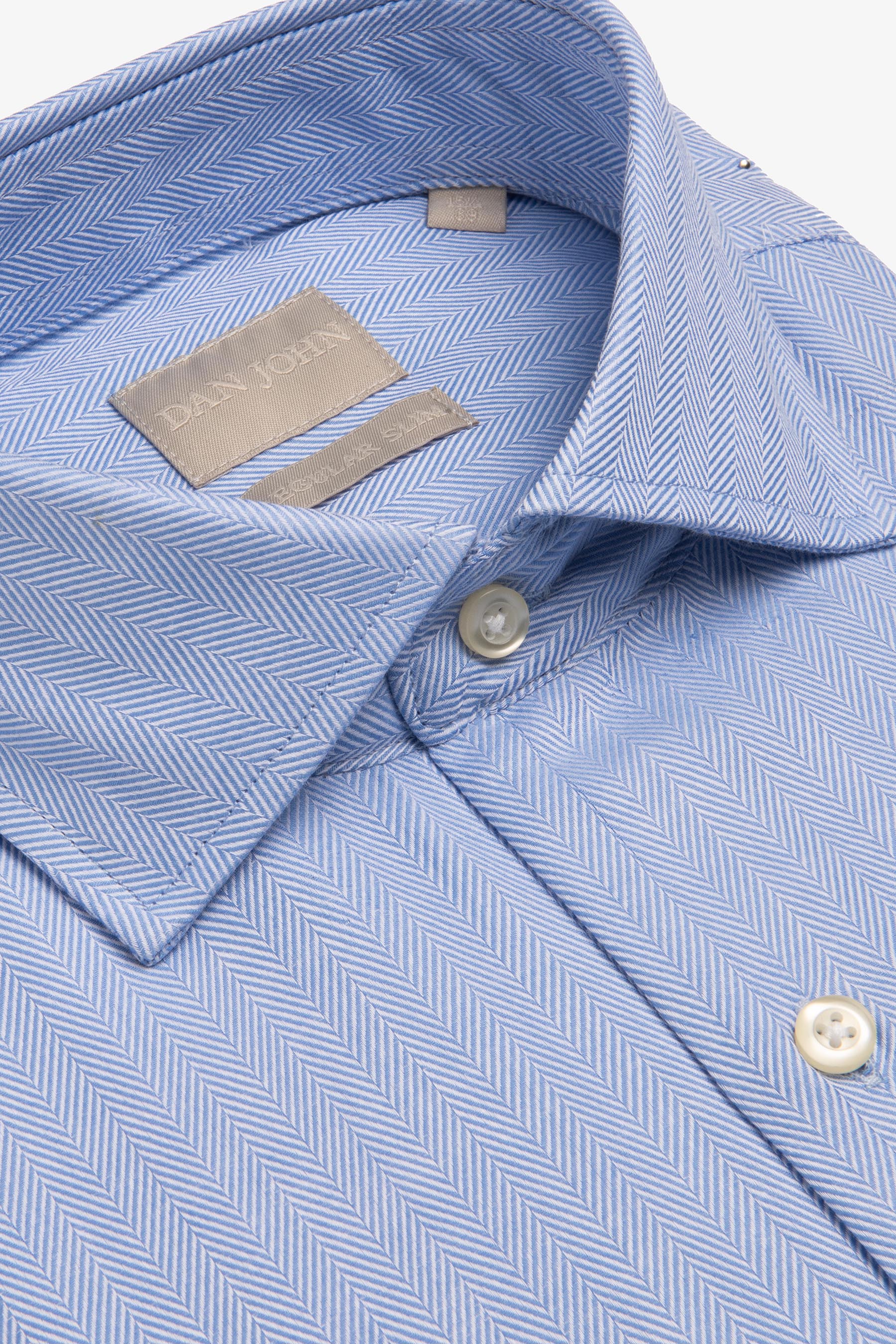 Camicia micro chevron celeste-Dan John