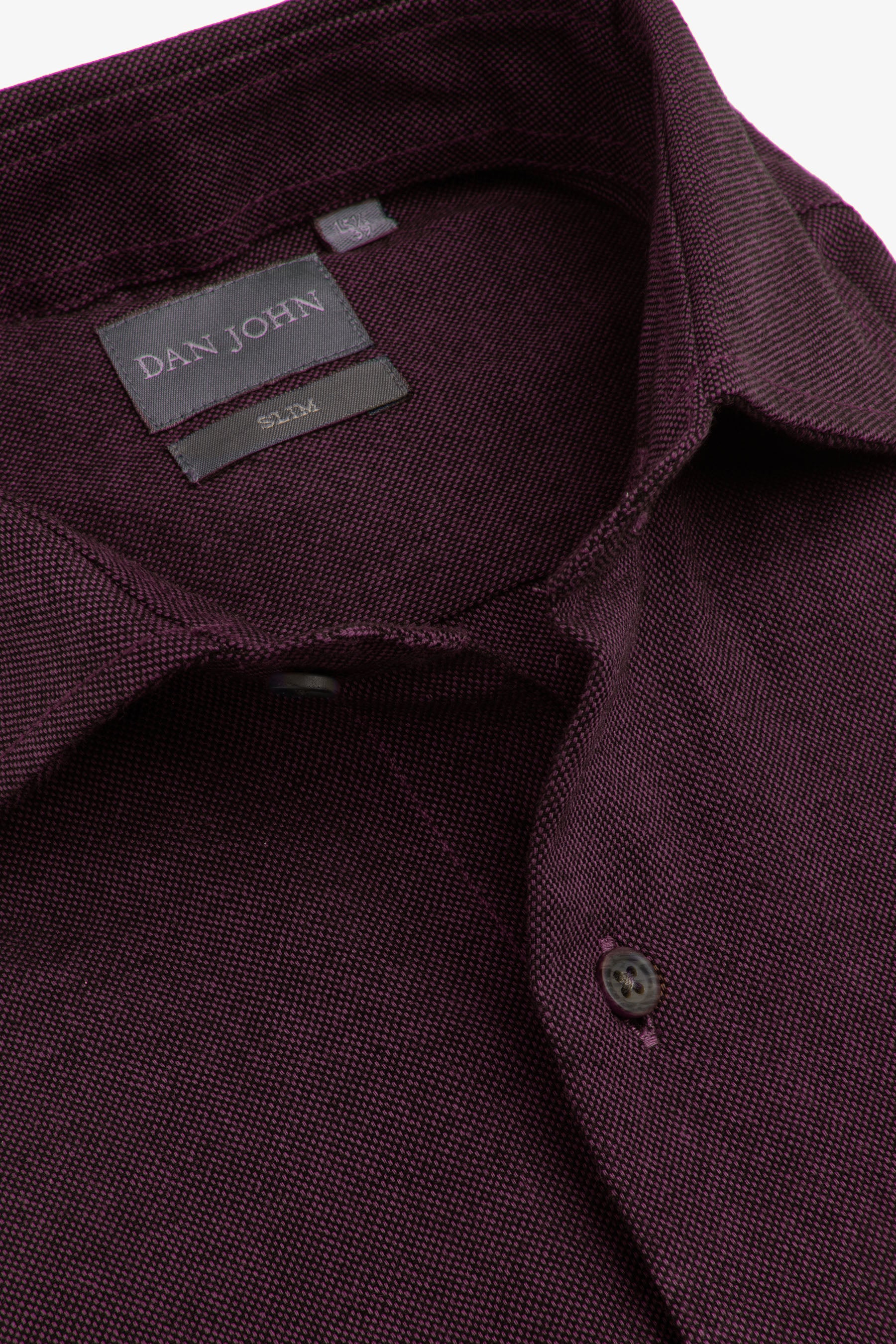 Camicia micro oxford bordeaux slim-Dan John