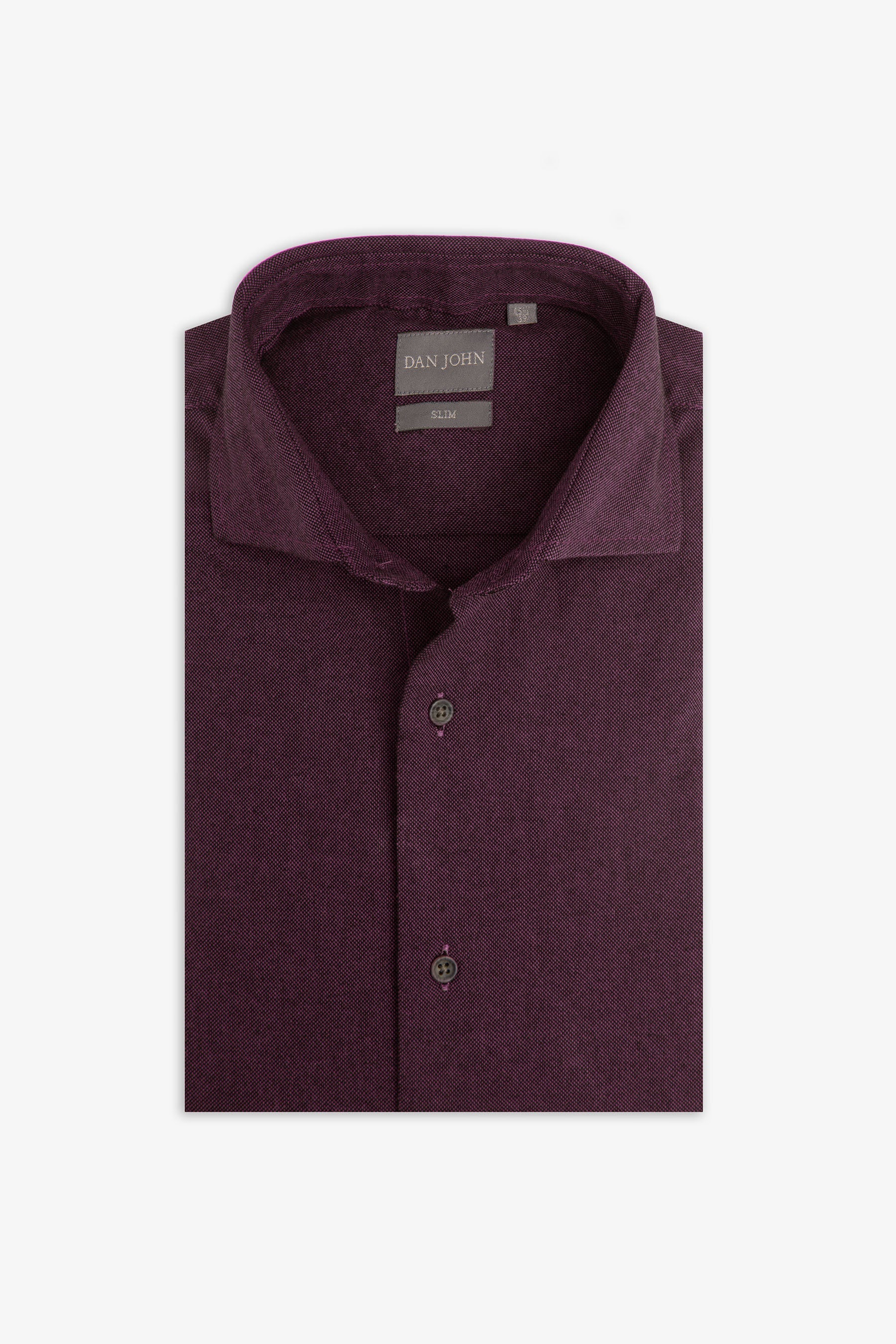 Camicia micro oxford bordeaux slim-Dan John