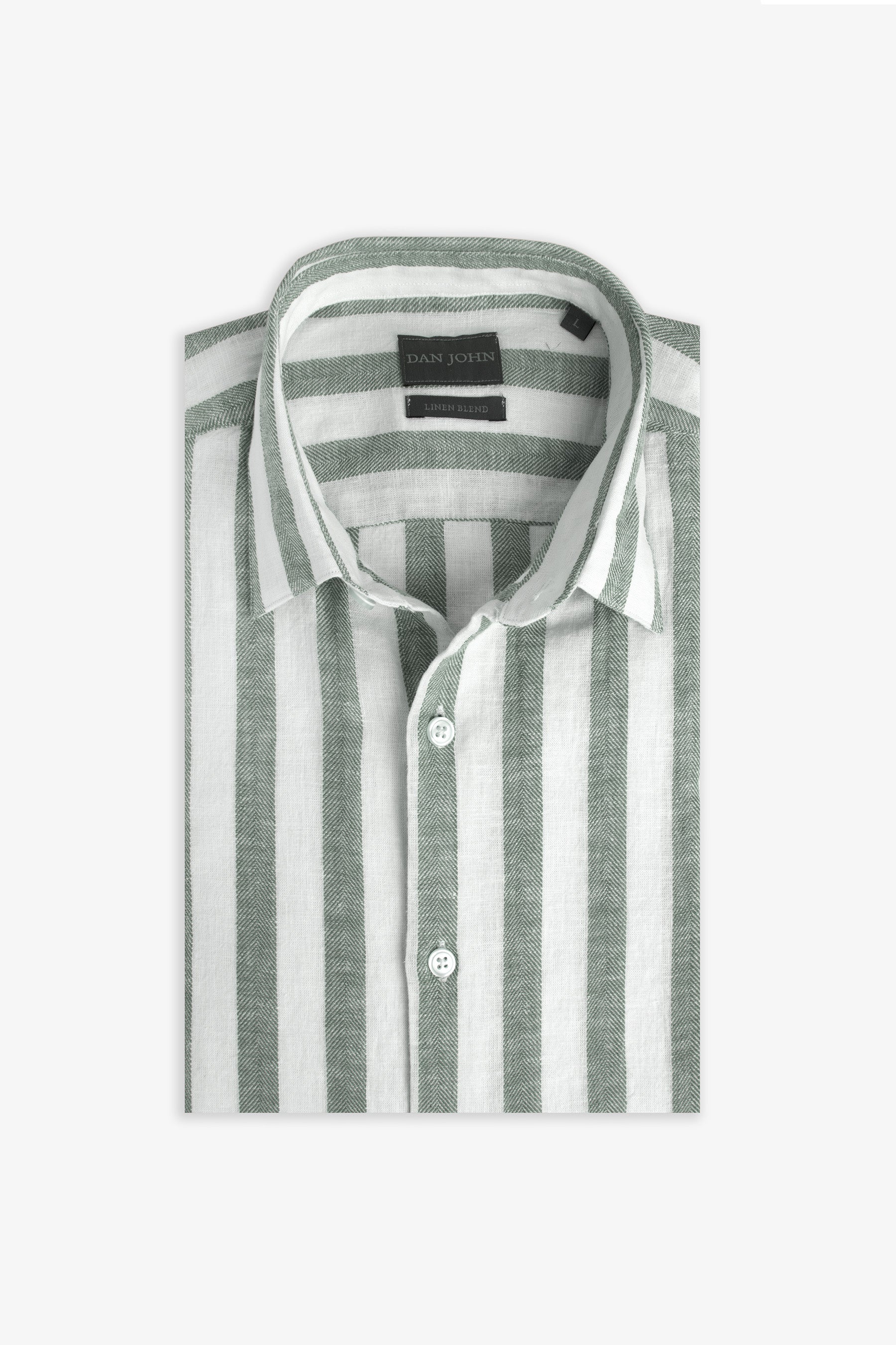 Camicia misto lino a righe larghe malva-Dan John