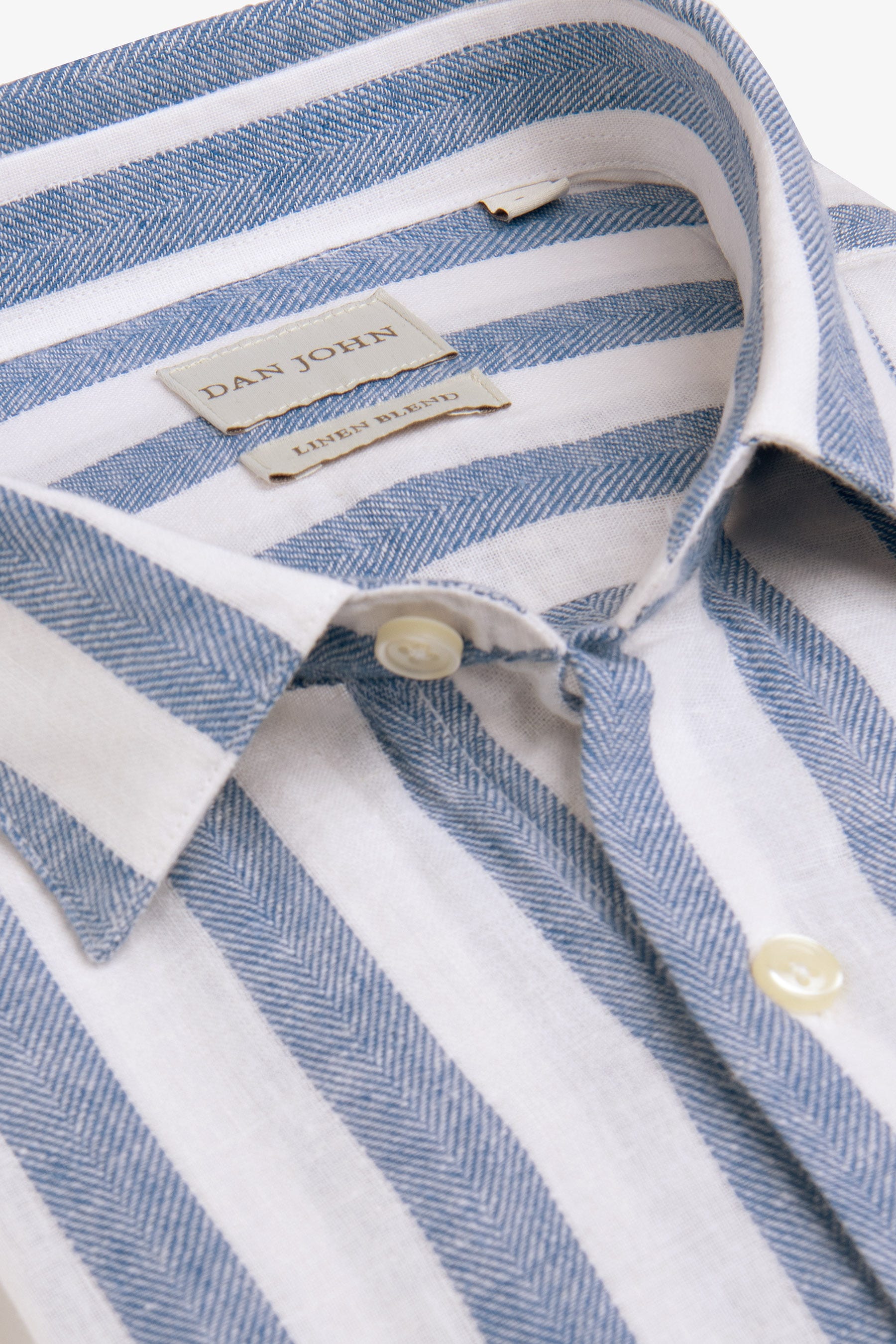 Camicia a righe misto lino royal-Dan John
