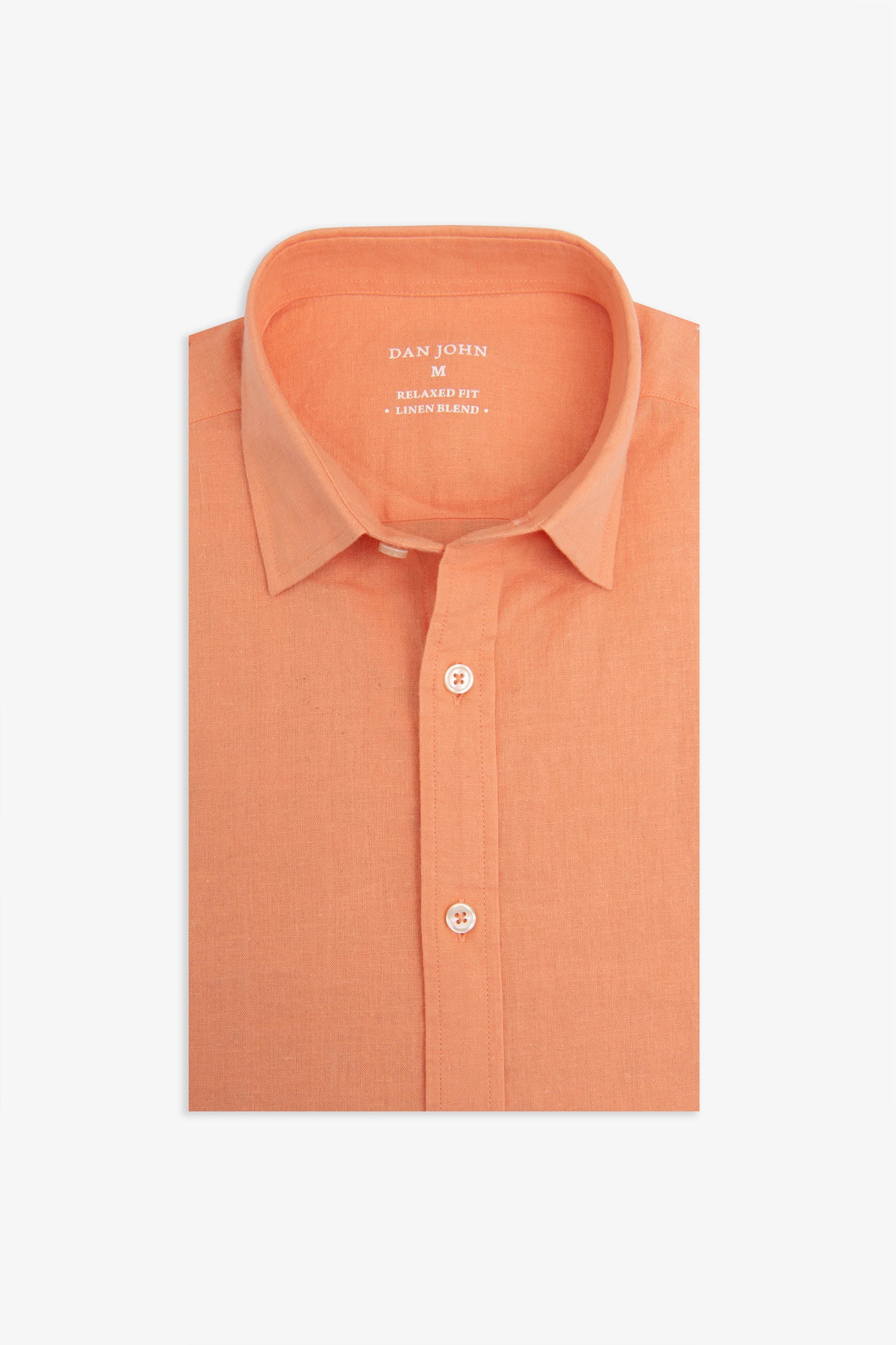 Camicia misto lino arancio-Dan John