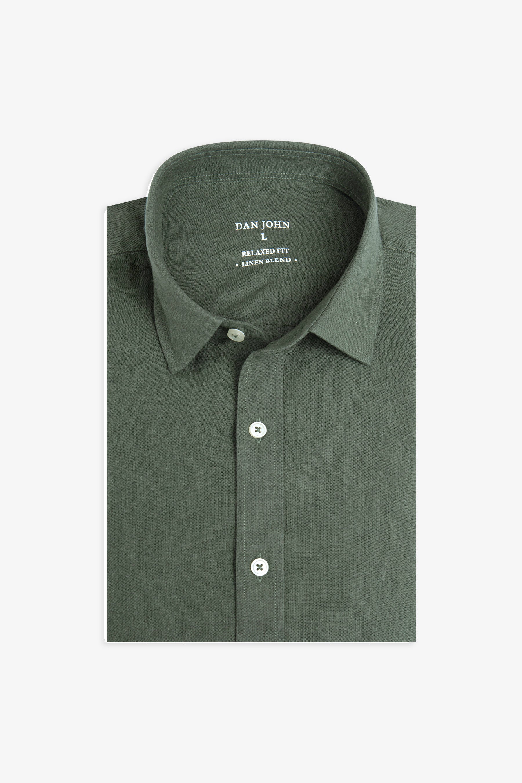 Camicia misto lino verde-Dan John