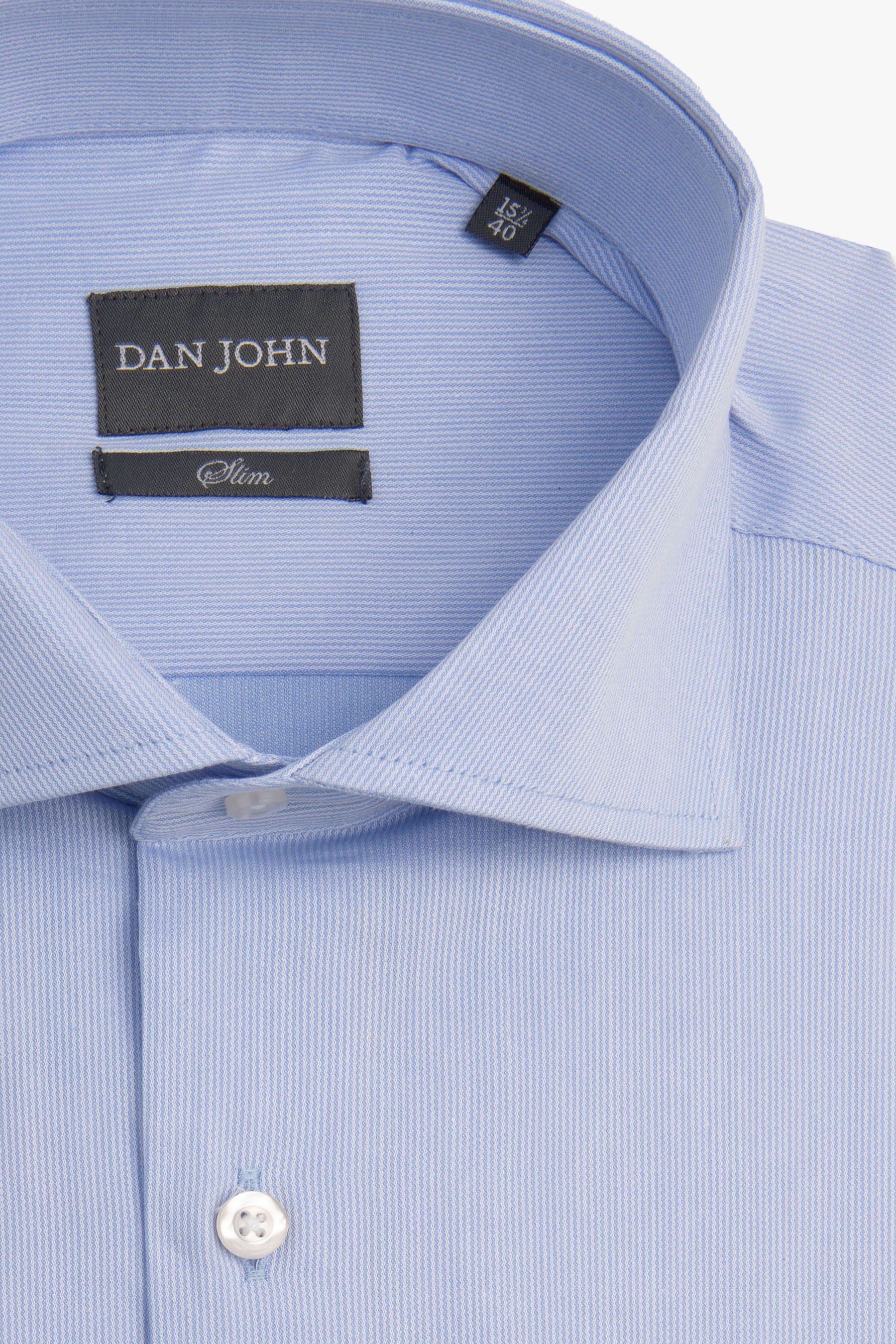 Camicia piquet polso gemelli celeste slim-Dan John