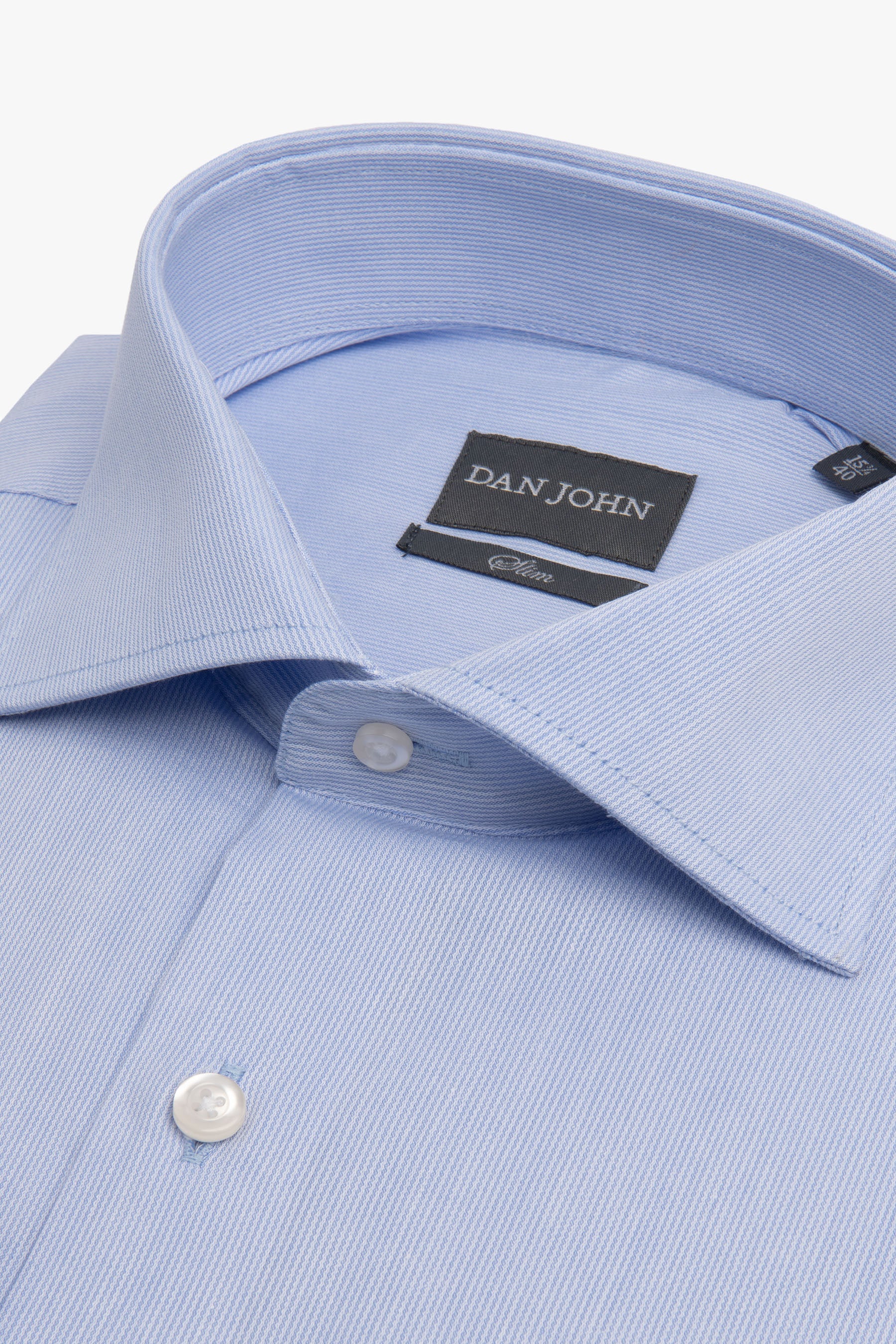 Camicia piquet polso gemelli celeste slim-Dan John