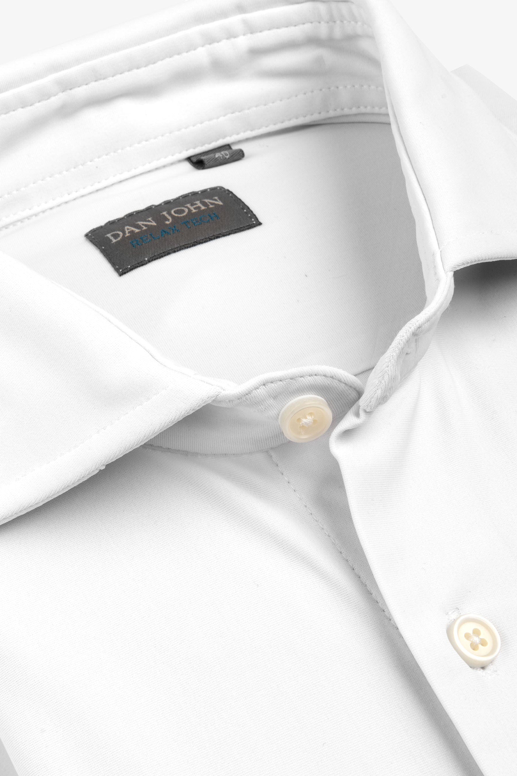 Camicia relax tech bianca slim-Dan John