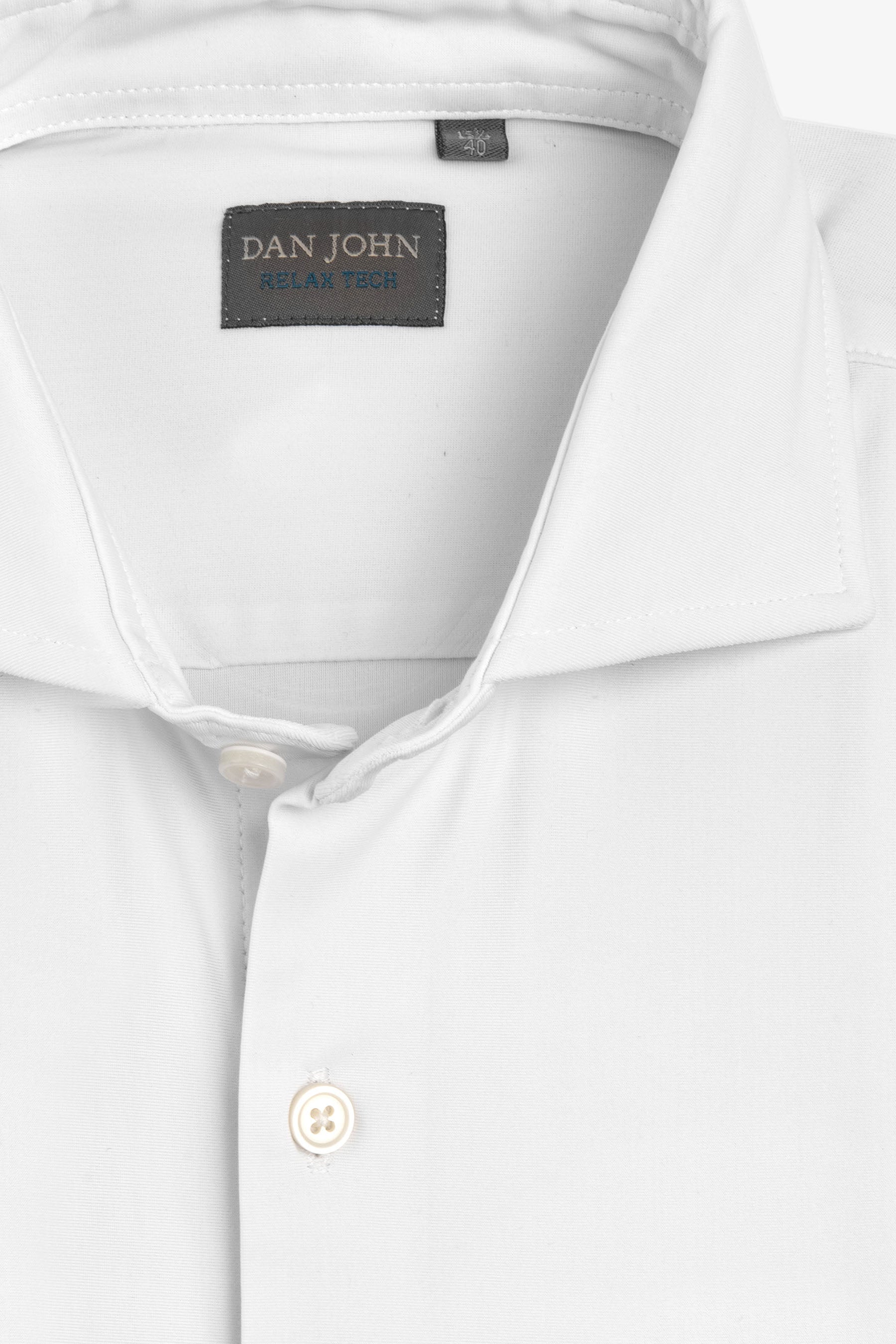 Camicia relax tech bianca slim-Dan John