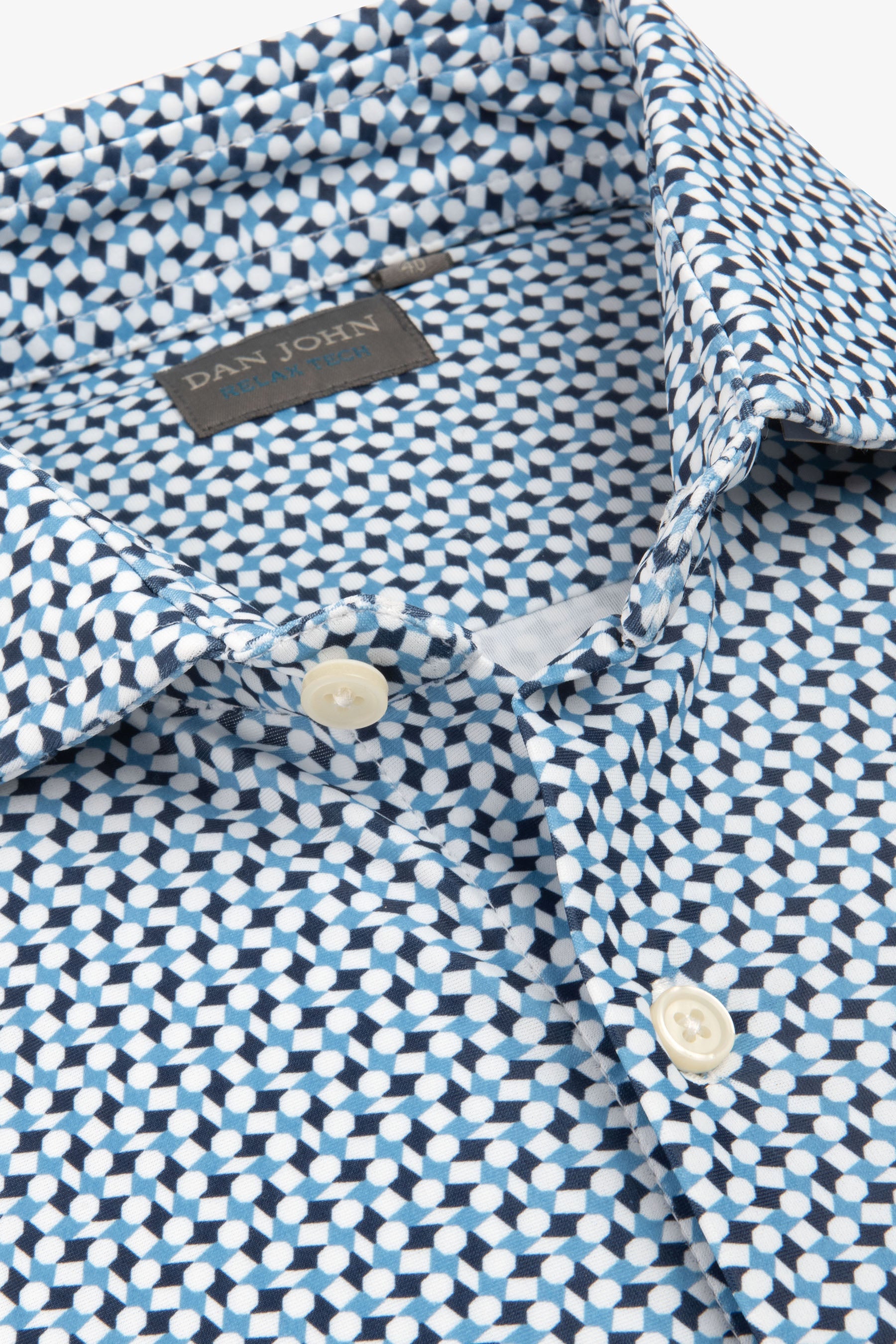 Camicia relax tech fantasia geometrica slim-Dan John