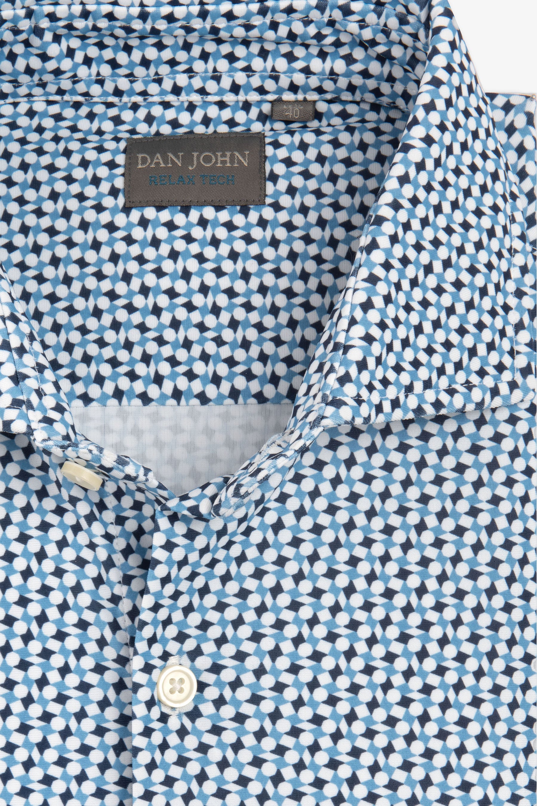 Camicia relax tech fantasia geometrica slim-Dan John