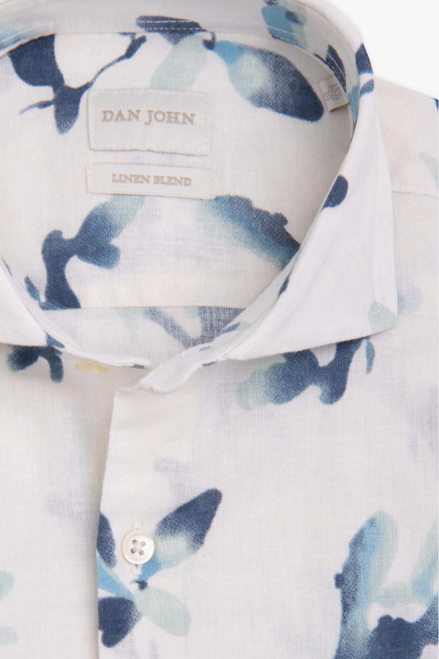 Camicia stampa fiore all over celeste-Dan John