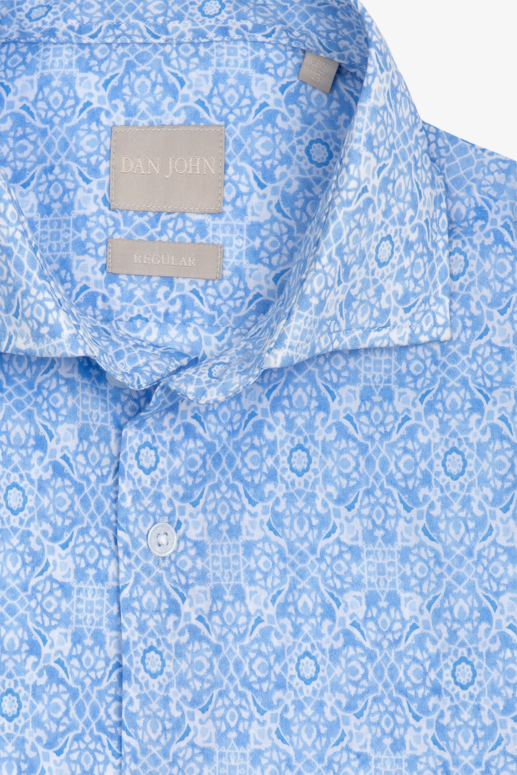 Camicia stampa geometrica celeste-Dan John