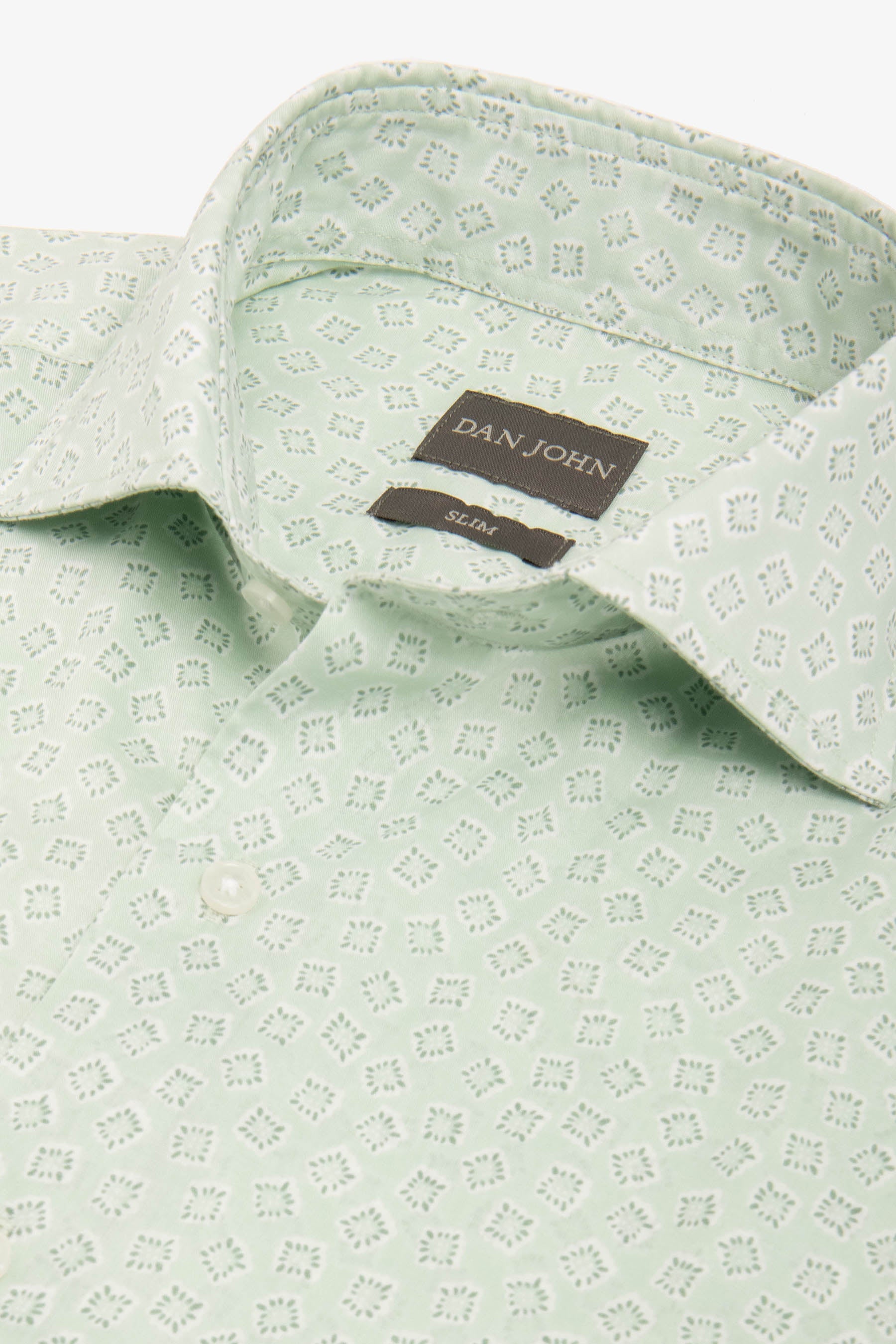 Camicia stampa geometrica menta-Dan John