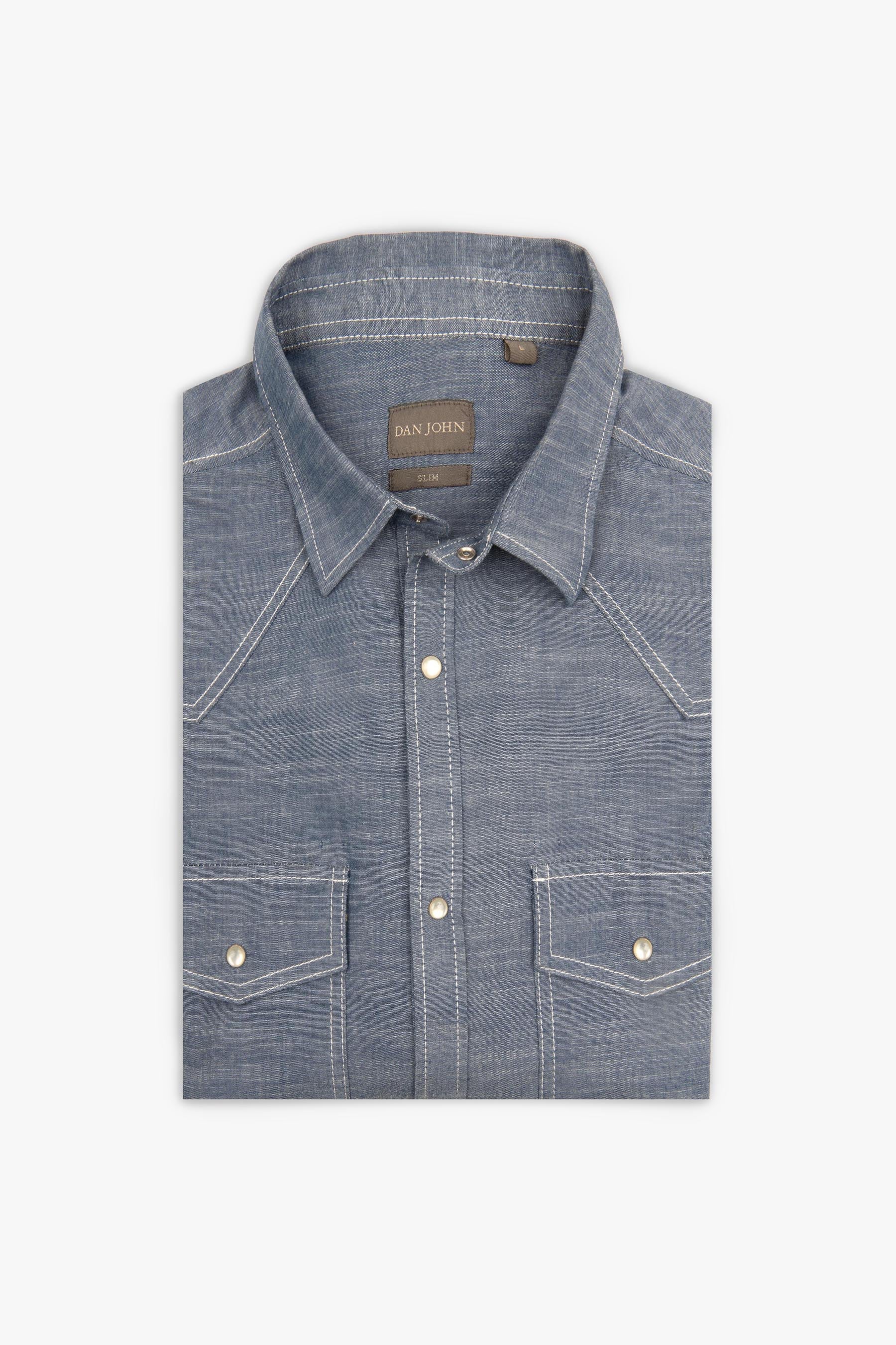 Camicia western denim slim-Dan John
