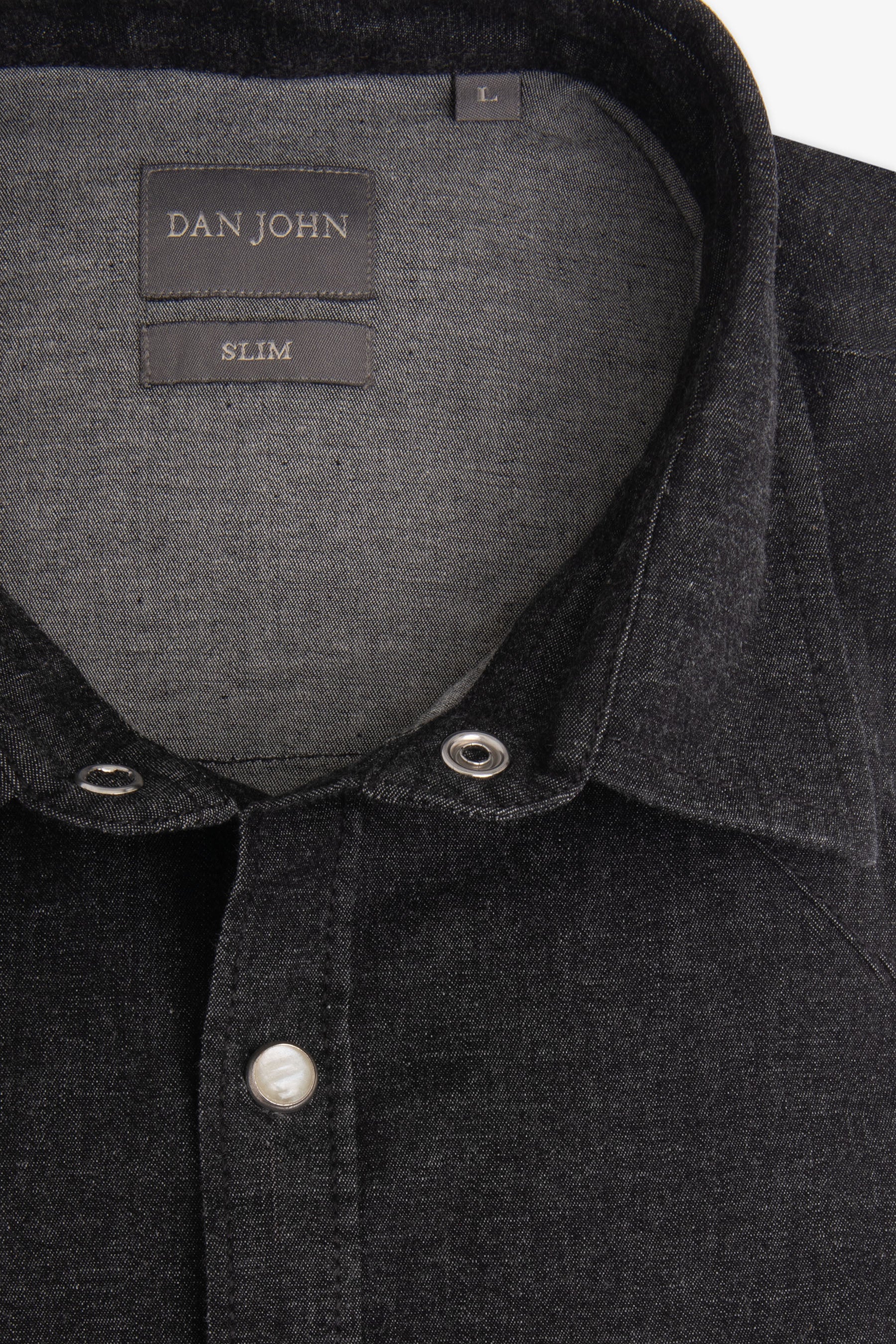 Camicia western in denim nero-Dan John