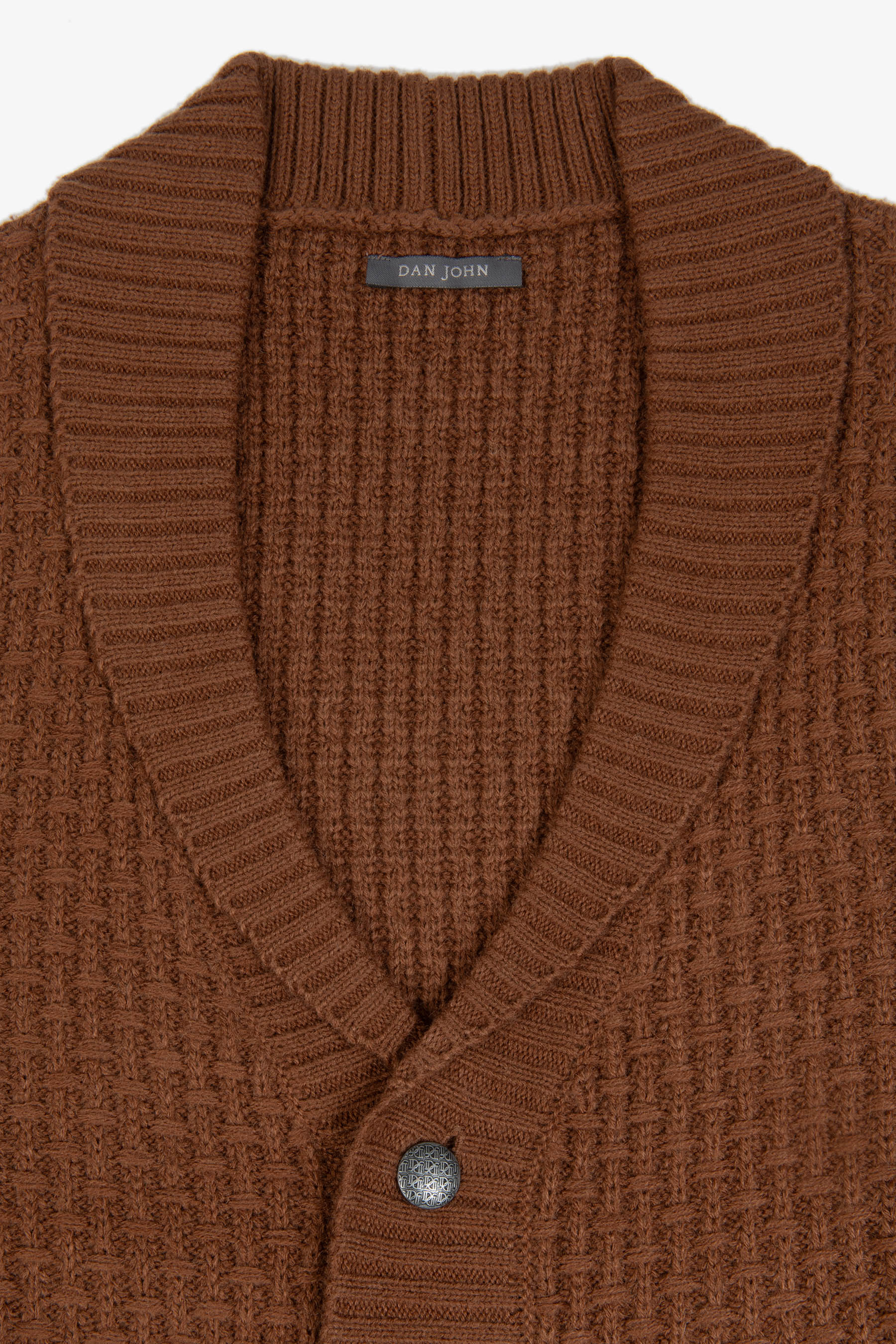 Cardigan collo sciallato punto canestro biscotto-Dan John