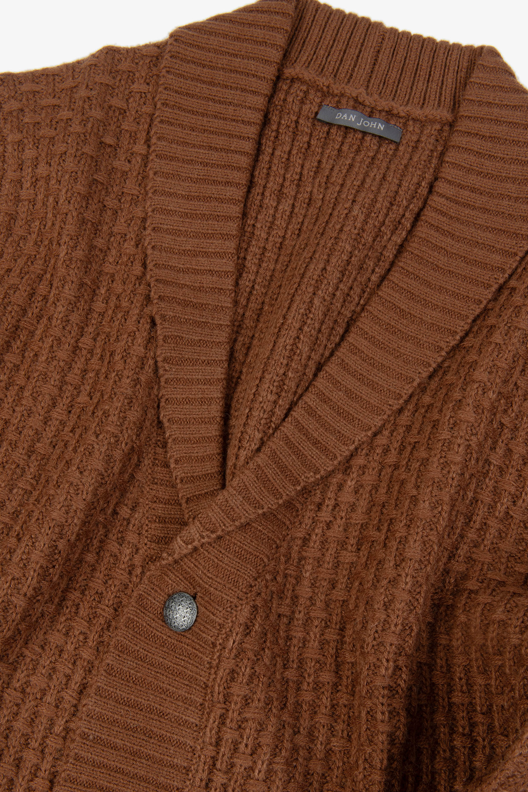 Cardigan collo sciallato punto canestro biscotto-Dan John