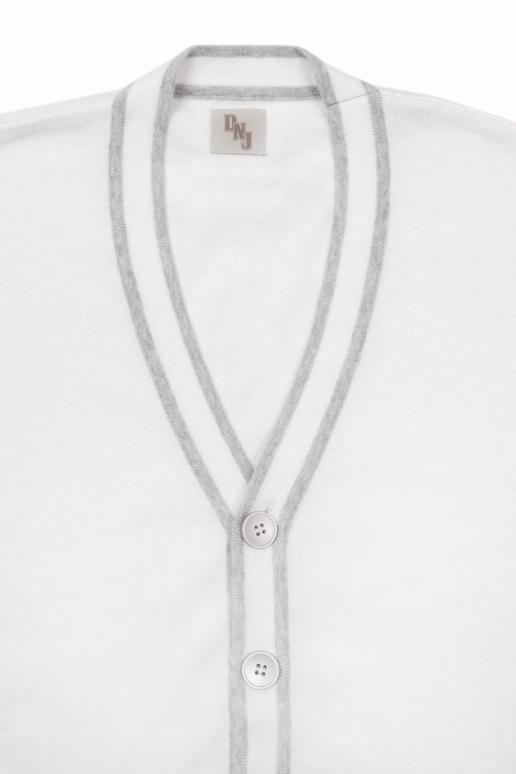 Cardigan profili rigati DNJ crema-Dan John