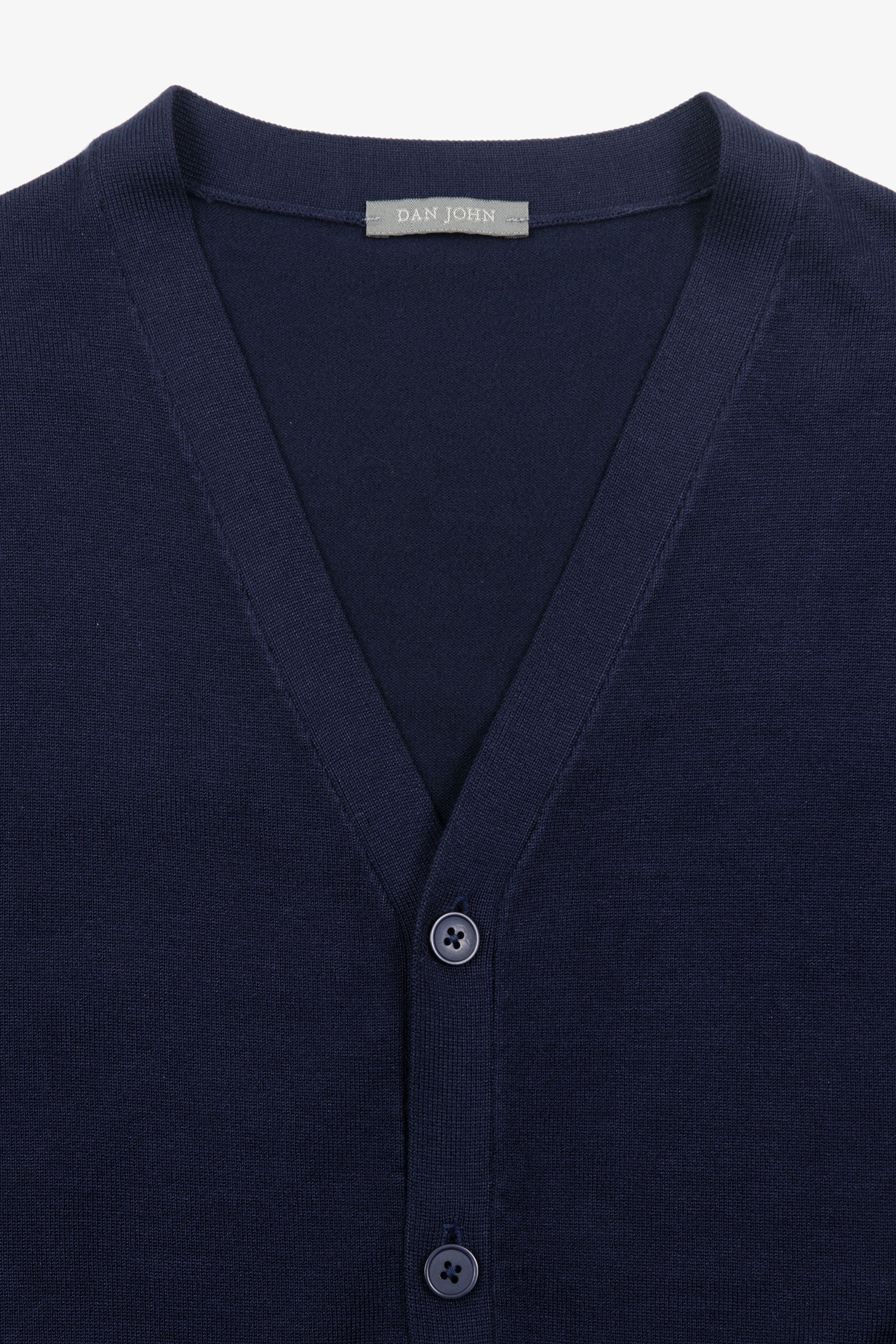 Cardigan scollo a v con bottoni blu-Dan John