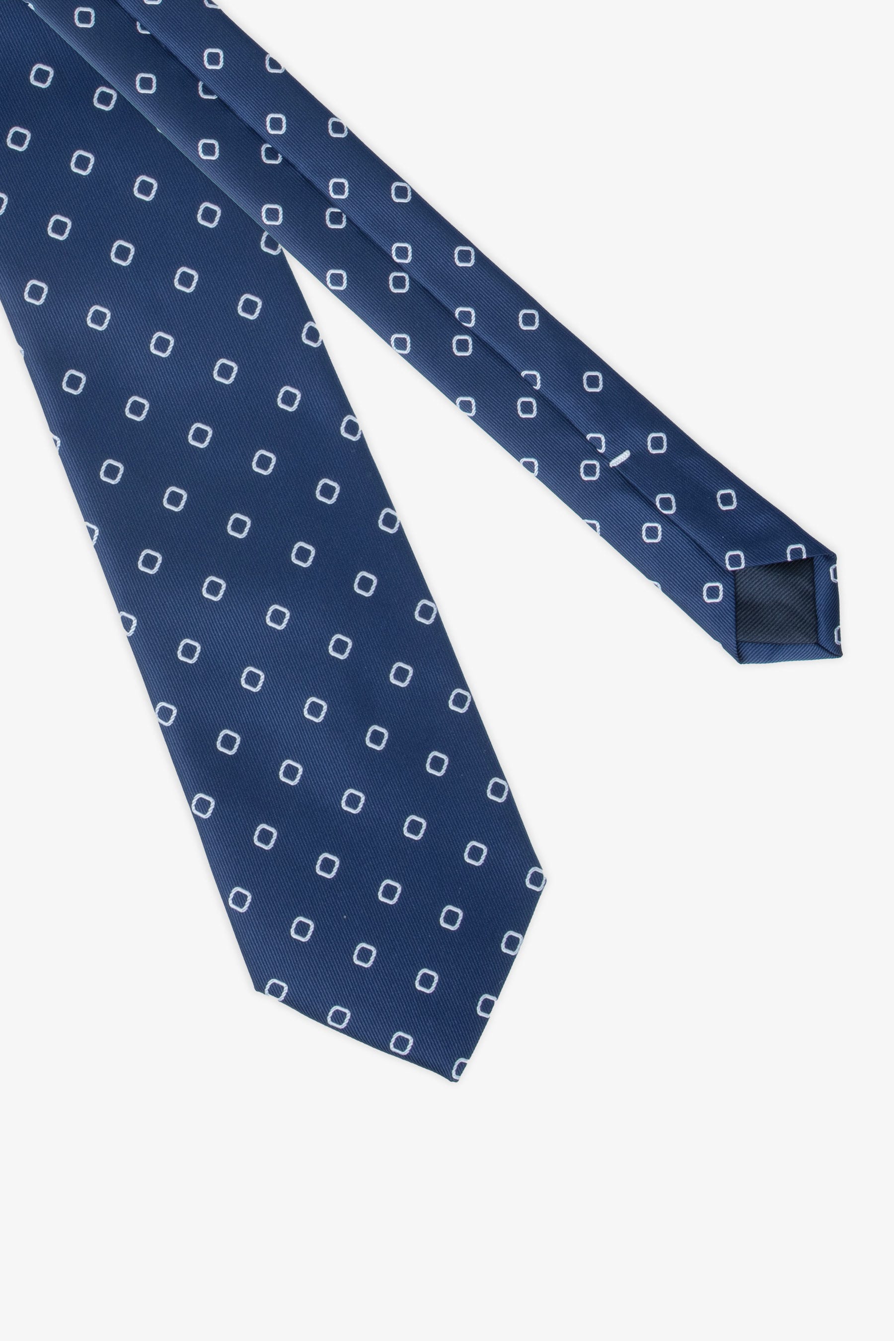 Cravatta disegno geometrico blu-Dan John