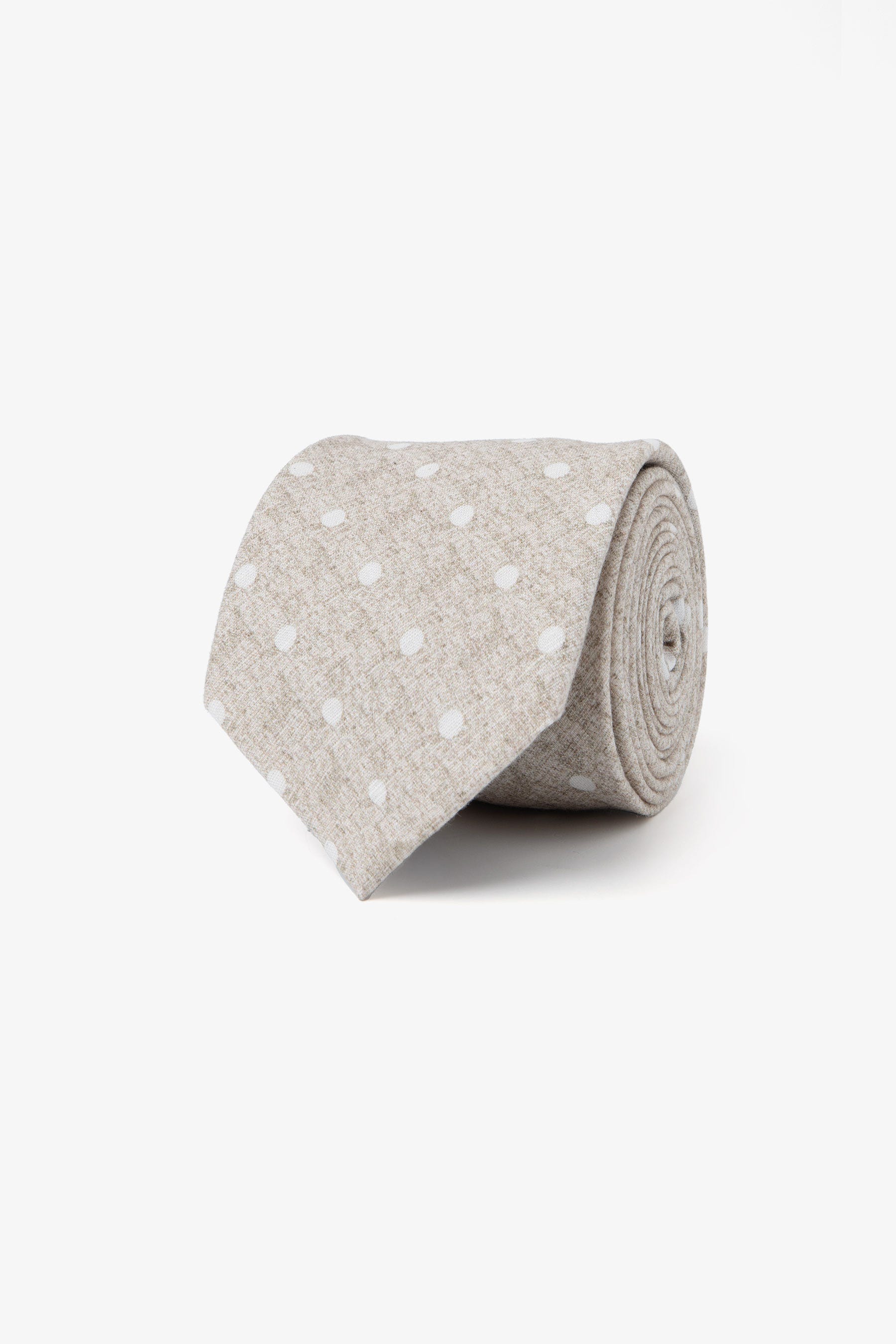 Cravatta misto lino pois beige-Dan John