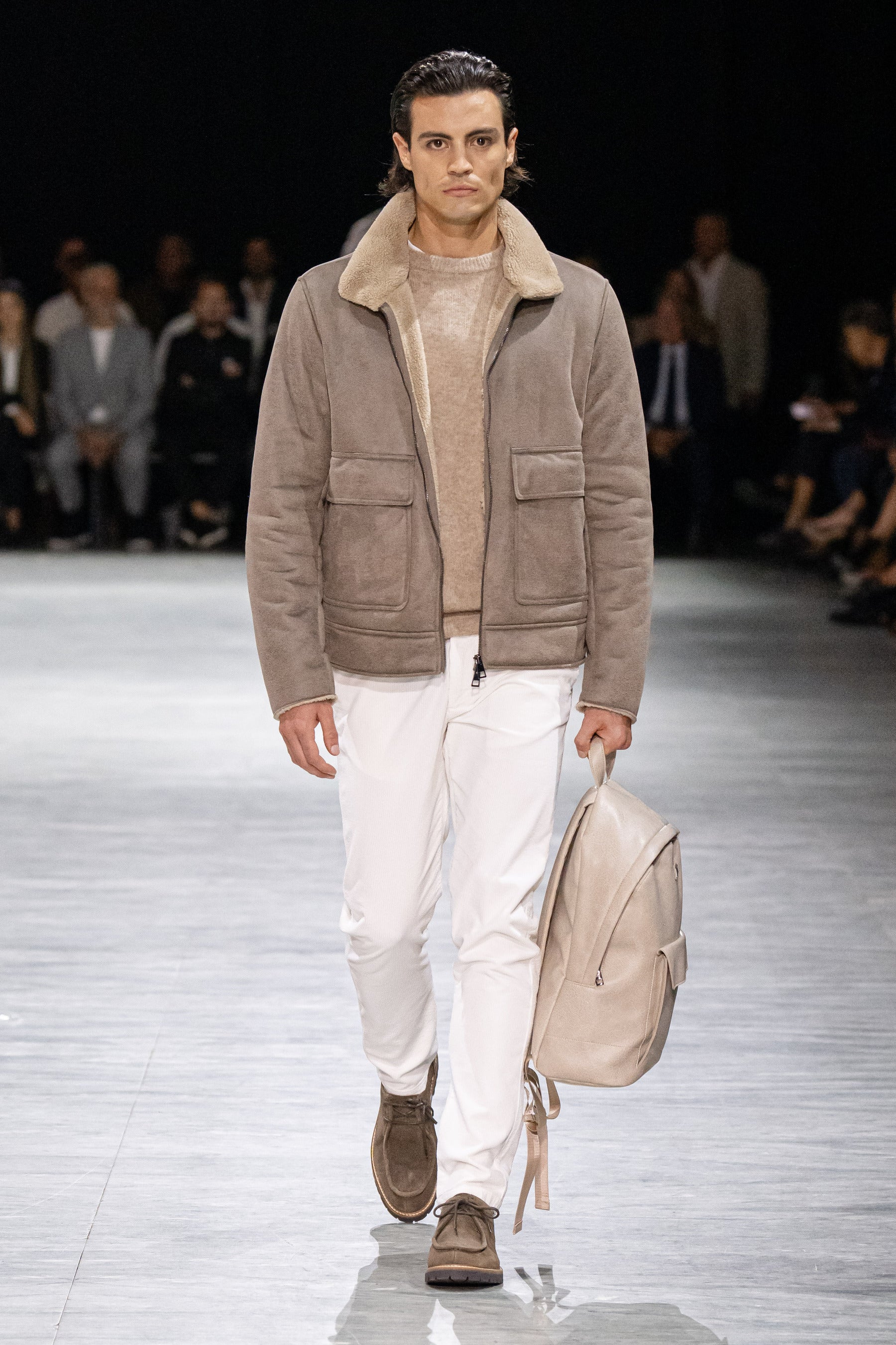 Giubbotto Aviatore montone tortora-Dan John