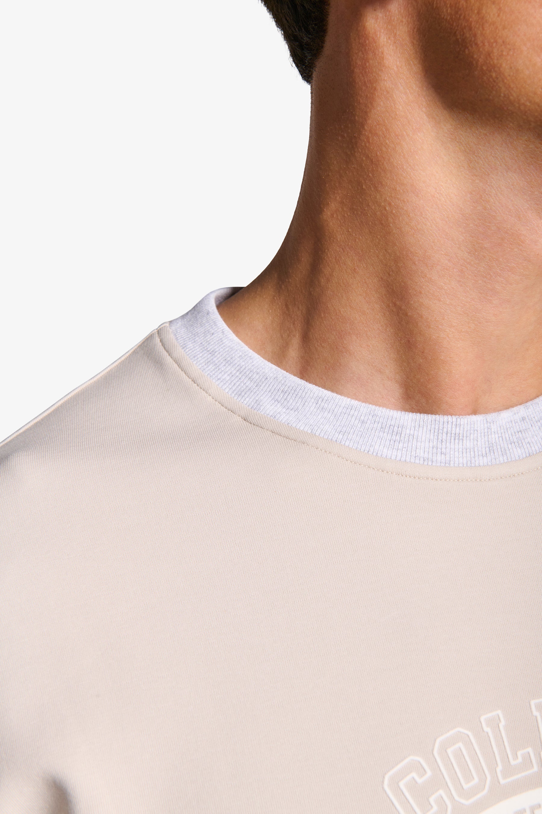 Felpa girocollo con logo DNJ mastice-Dan John