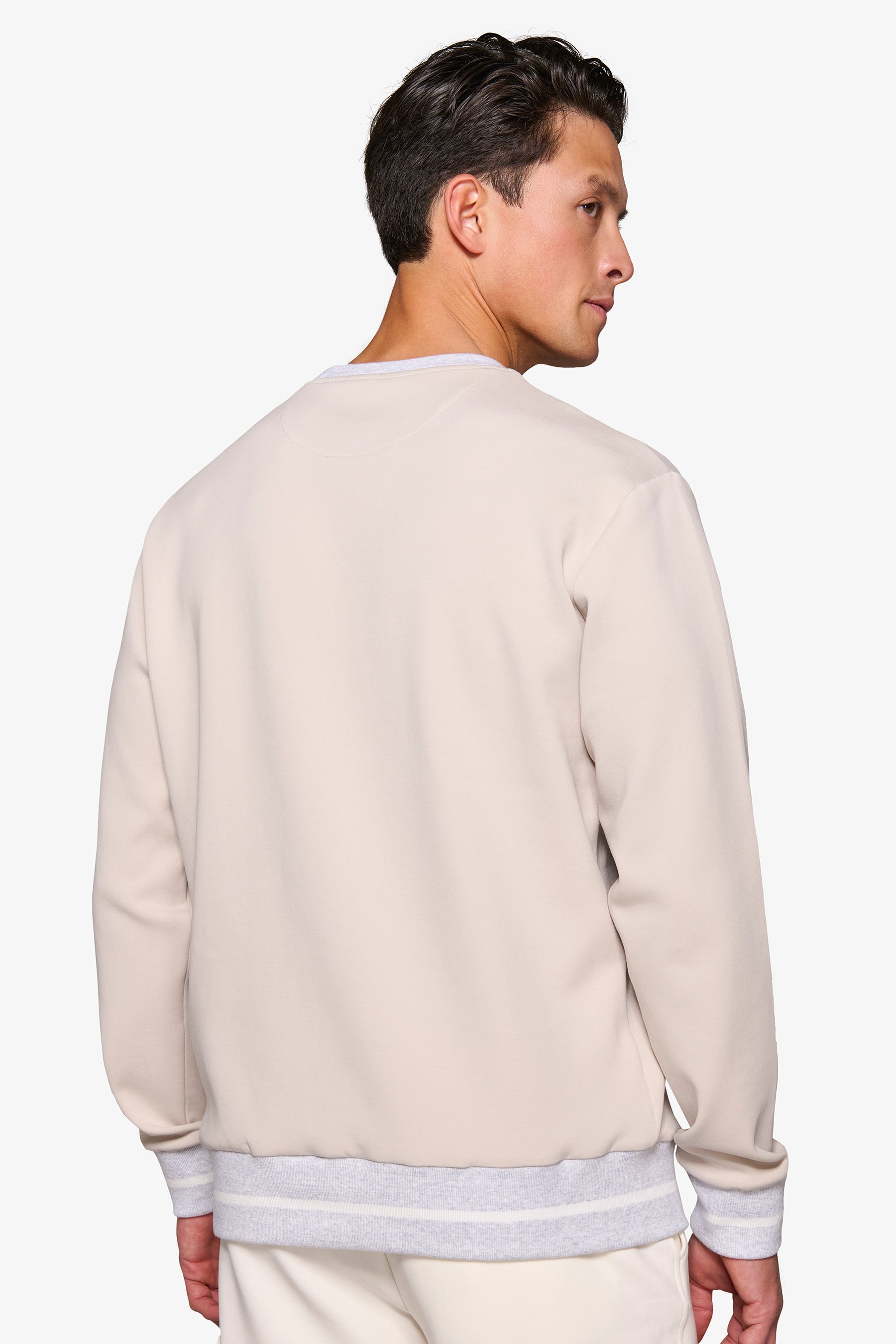 Felpa girocollo con logo DNJ mastice-Dan John