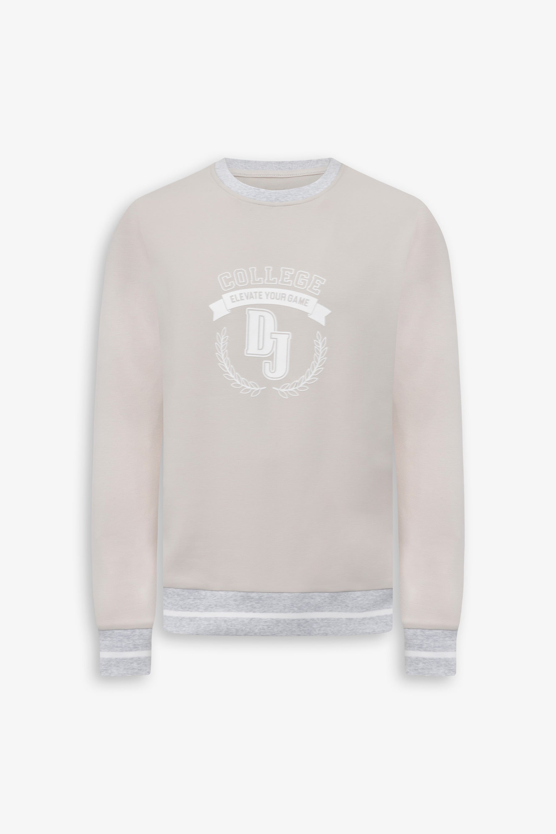 Felpa girocollo con logo DNJ mastice-Dan John