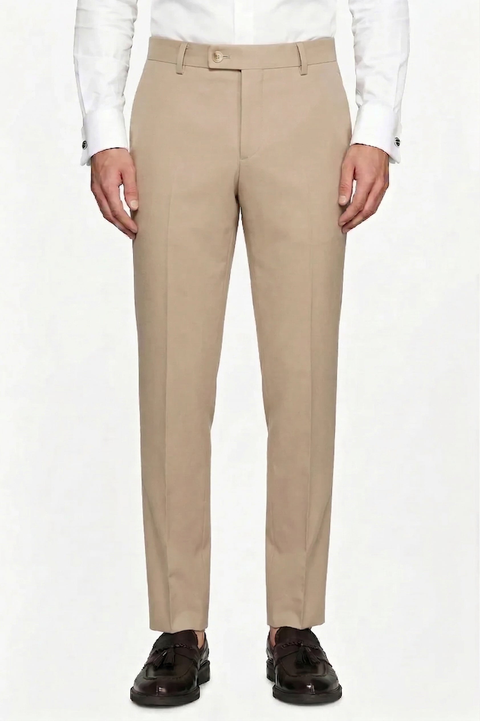 Pantaloni tela melange beige-Dan John