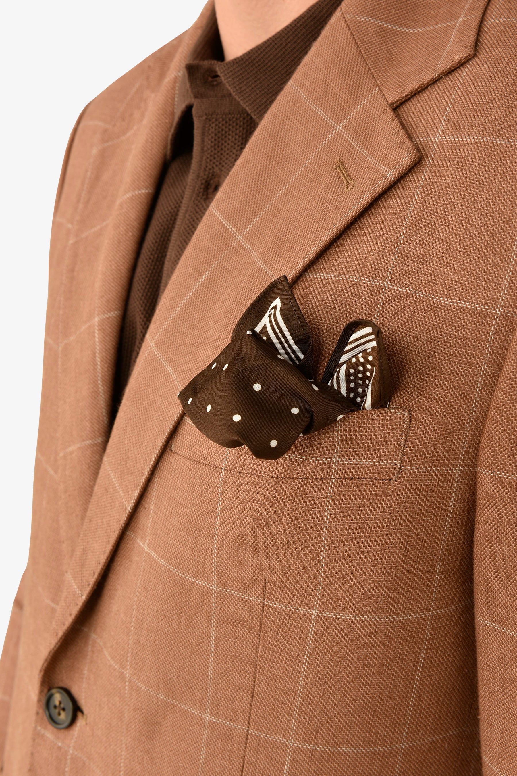 Giacca a quadri caramello slim-Dan John