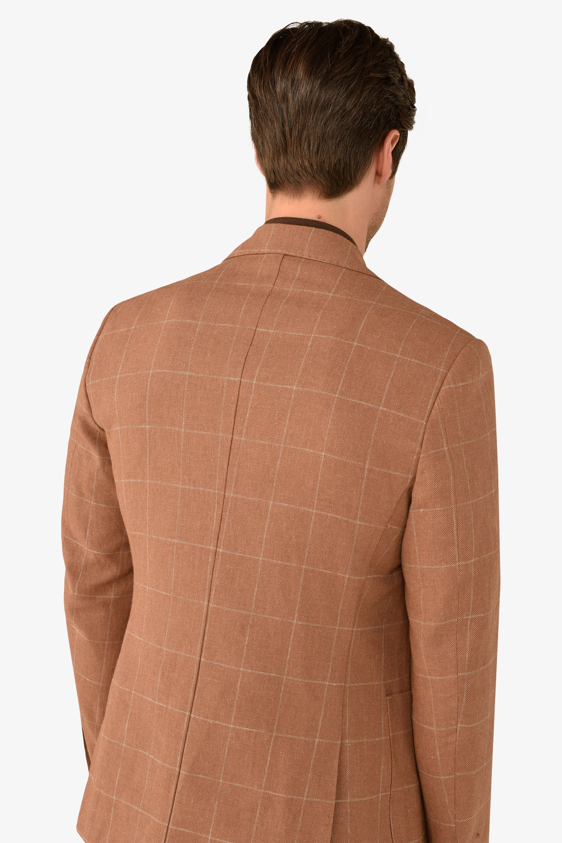 Giacca a quadri caramello slim-Dan John