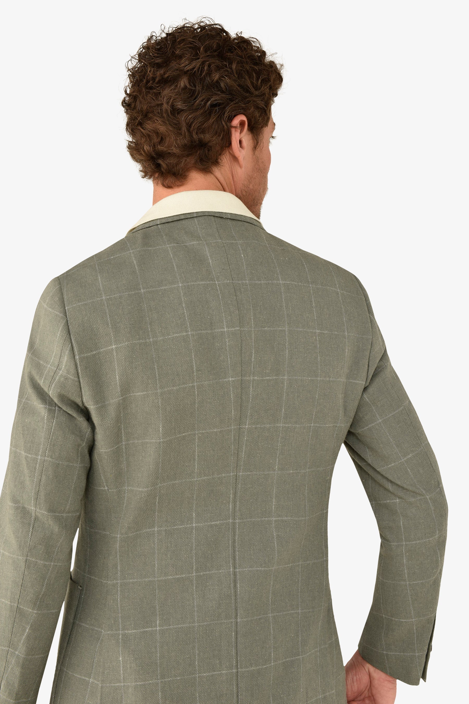 Giacca a quadri verde slim-Dan John