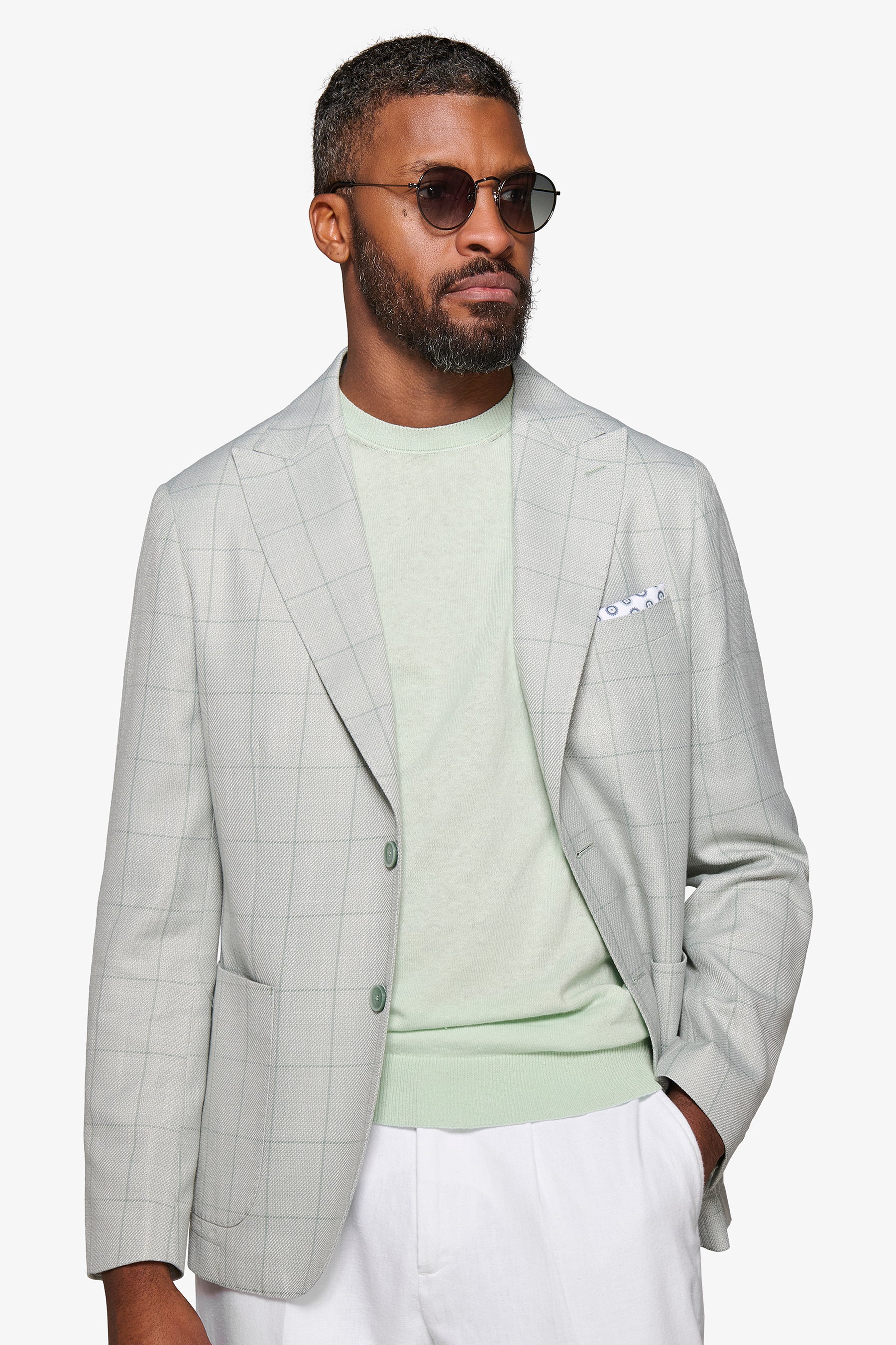 Giacca armaturata a quadri menta-Dan John