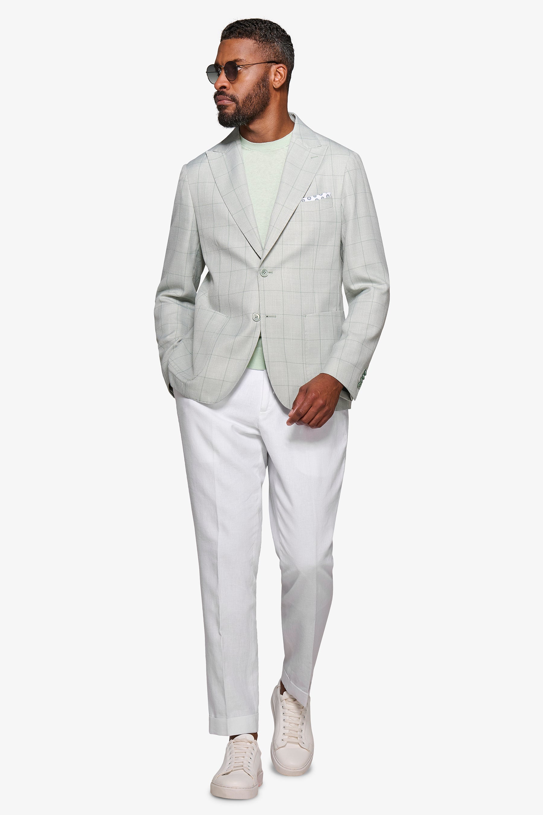 Giacca armaturata a quadri menta-Dan John