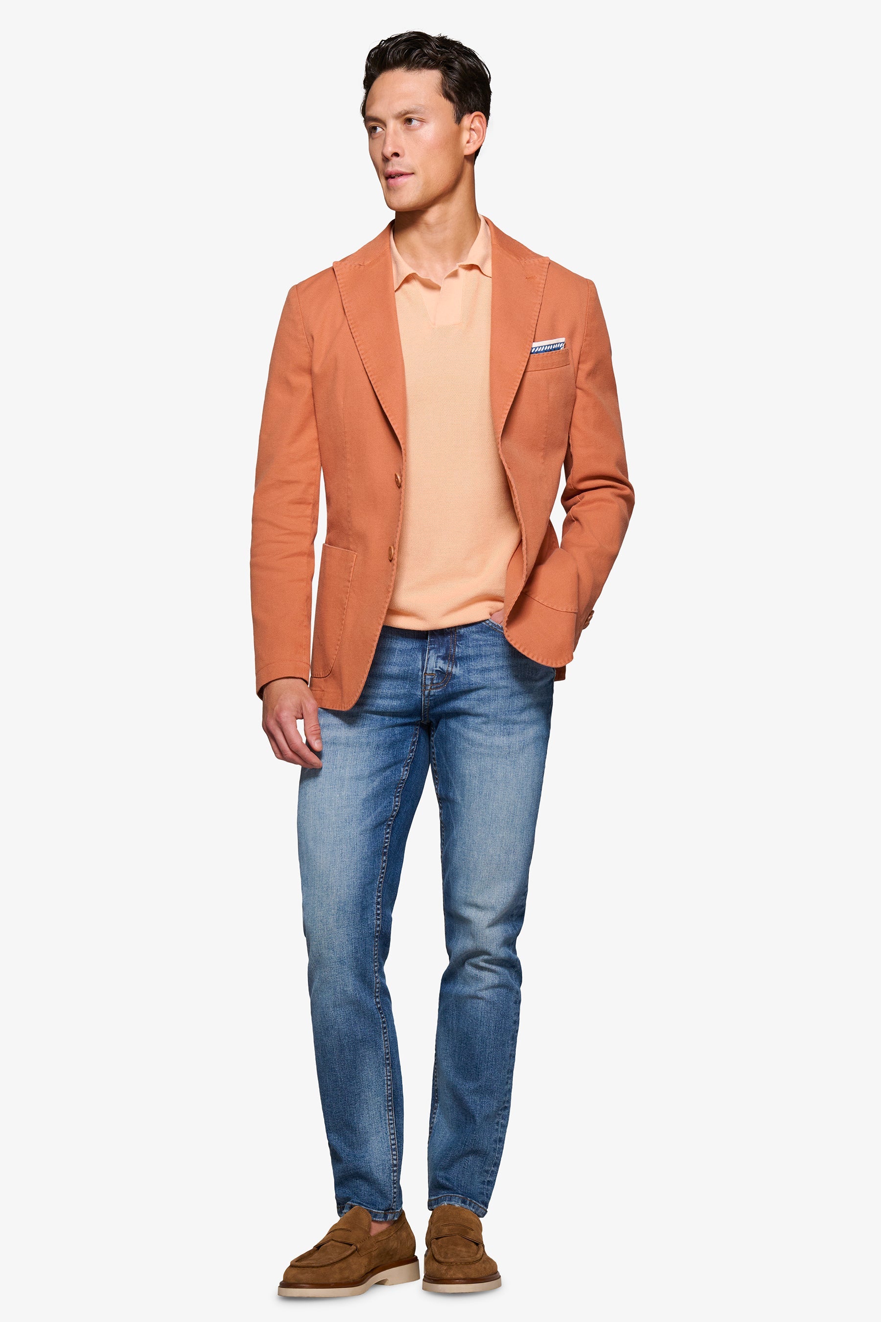 Giacca armaturata rever a lancia salmone-Dan John