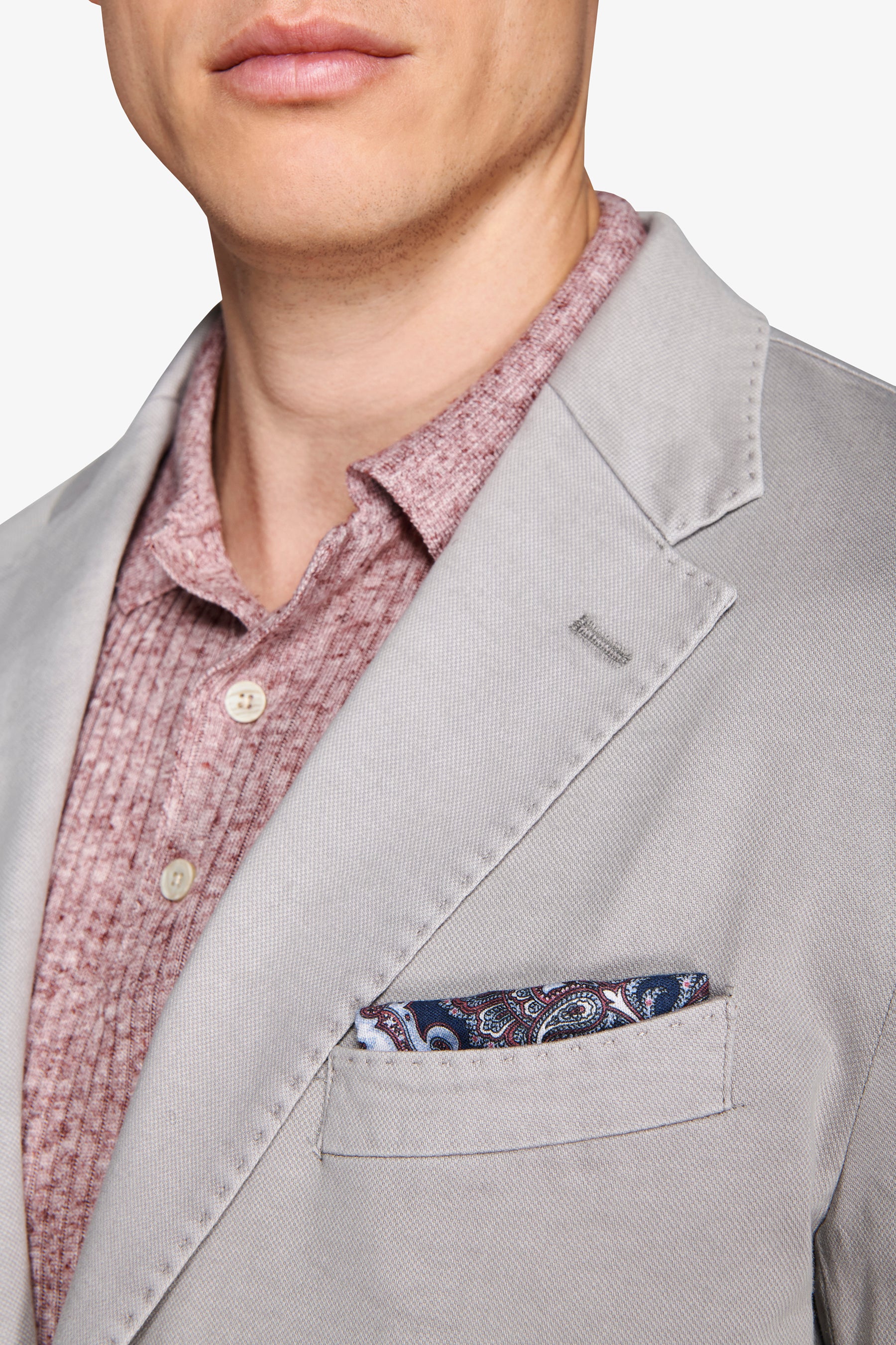 Giacca armaturata tinto capo grigio chiaro slim-Dan John