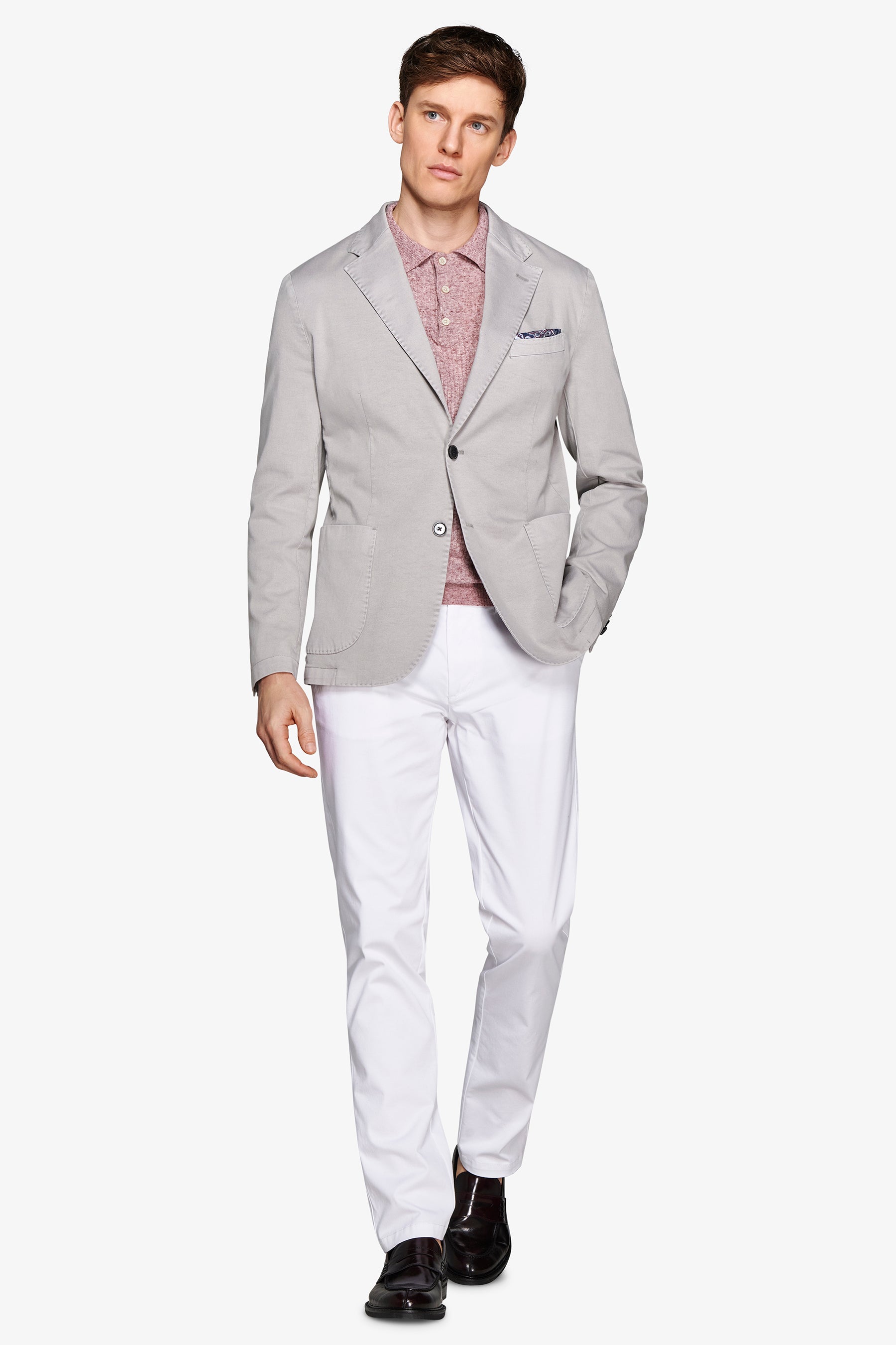 Giacca armaturata tinto capo grigio chiaro slim-Dan John