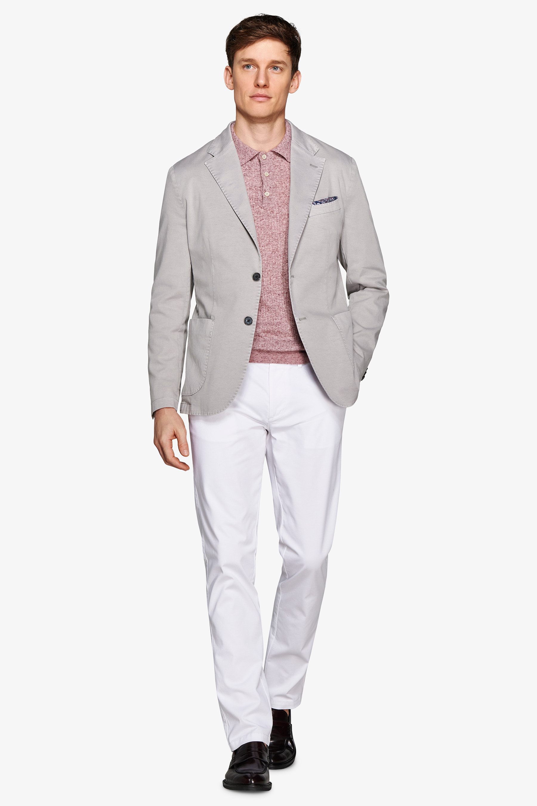 Giacca armaturata tinto capo grigio chiaro slim-Dan John