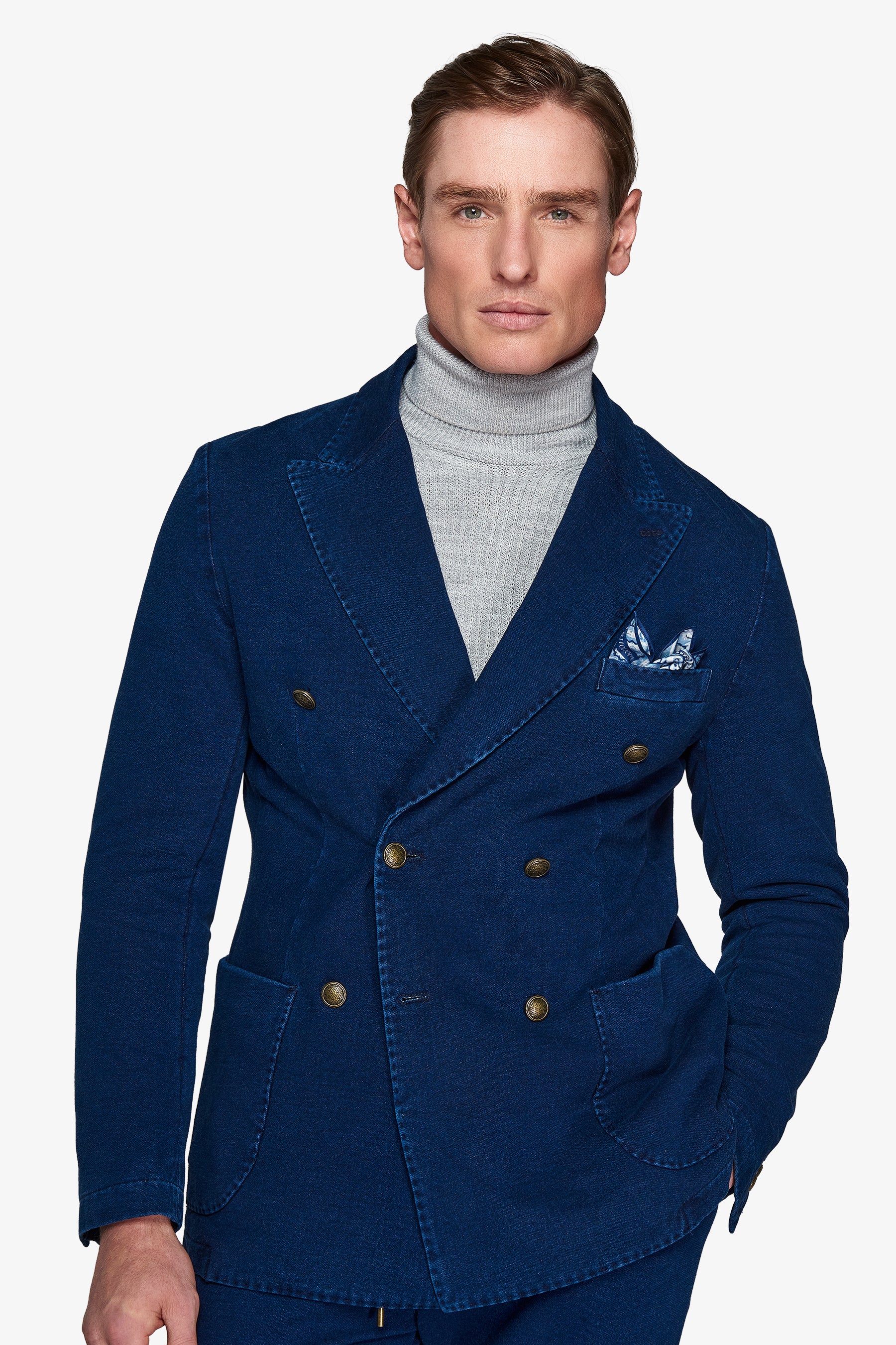 Giacca da abito doppiopetto "2/7" navy slim-Dan John